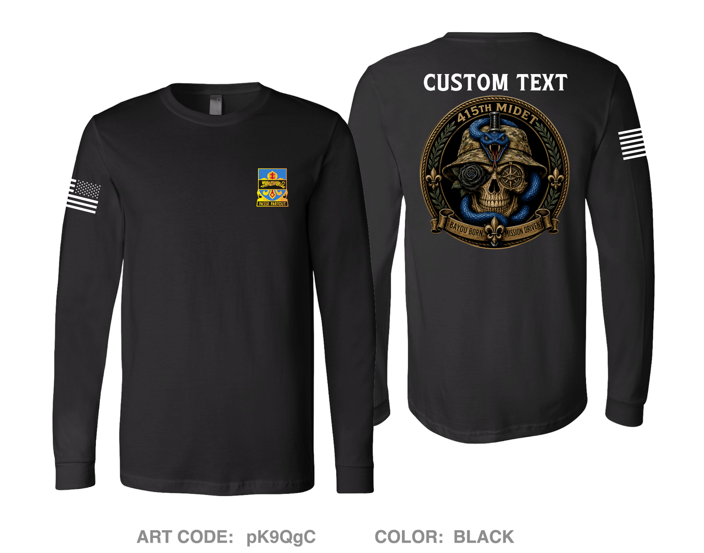CUSTOM 415th BN MIDET Comfort Unisex Cotton LS Tee - pK9QgC