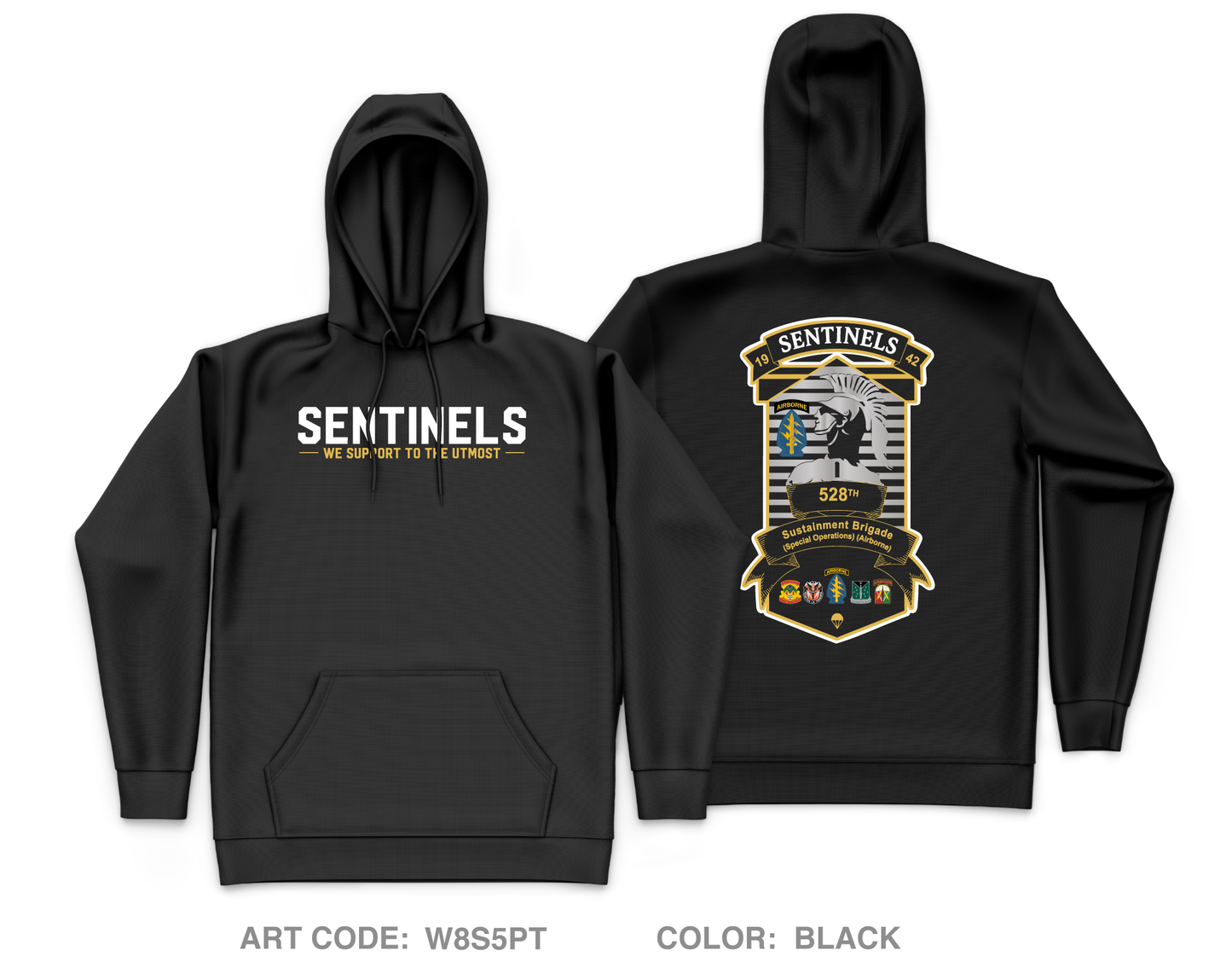 528th Sustainment Brigade (SO)(A) Core Men's Hooded Performance Sweatshirt - W8S5PT