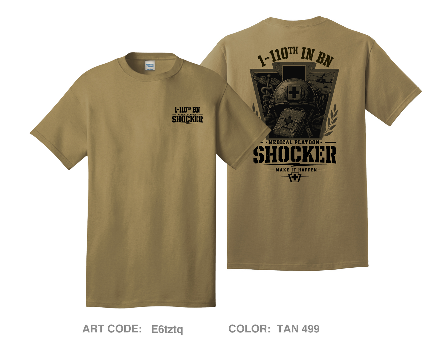 1-110th Comfort Unisex Cotton SS Tee - E6tztq