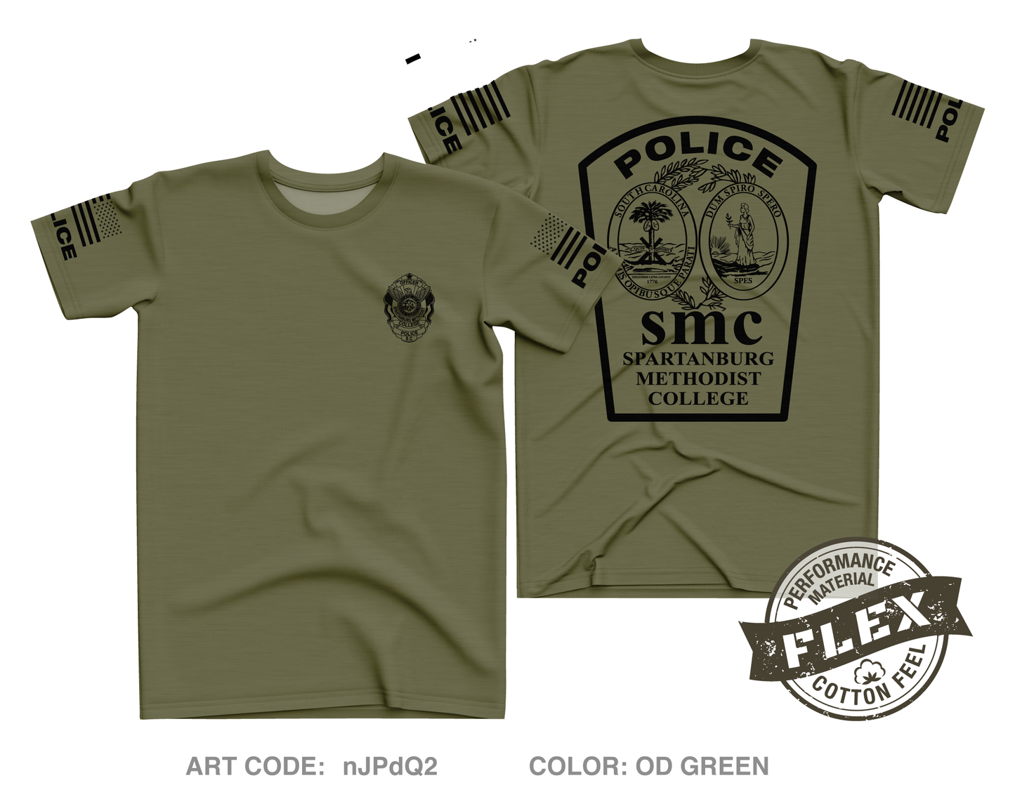 Spartanburg Methodist College Police Core Men's SS Flex Performance Tee - nJPdQ2