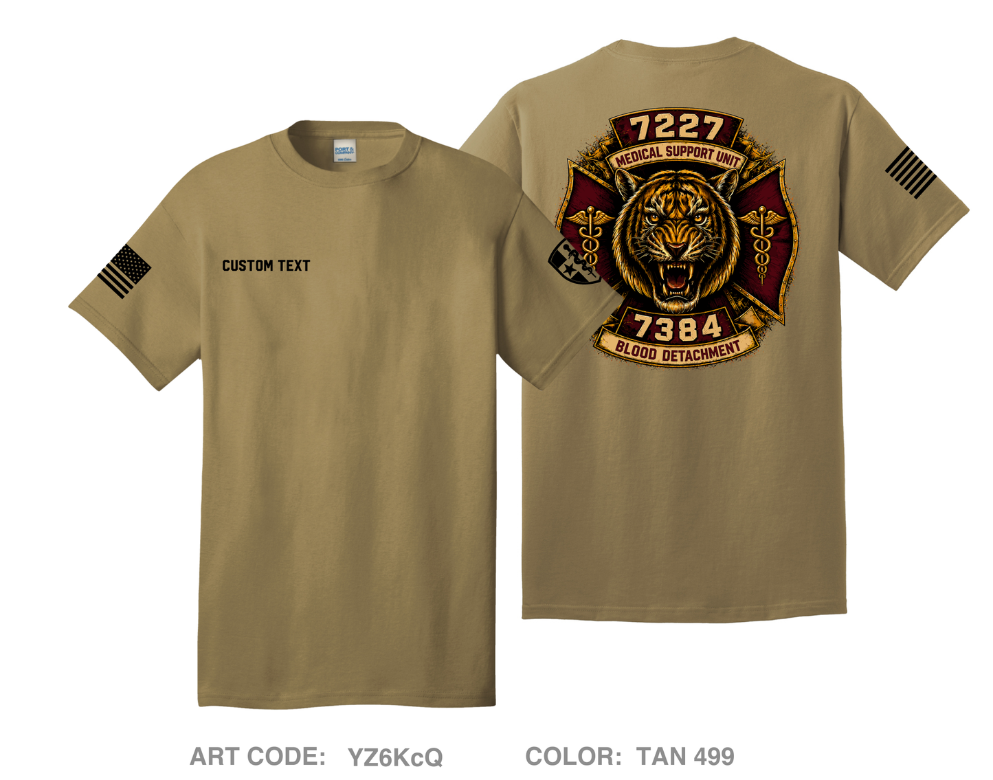 CUSTOM 7227 Medical Support Unit / 7384 Blood Detachment Comfort Unisex Cotton SS Tee - YZ6KcQ