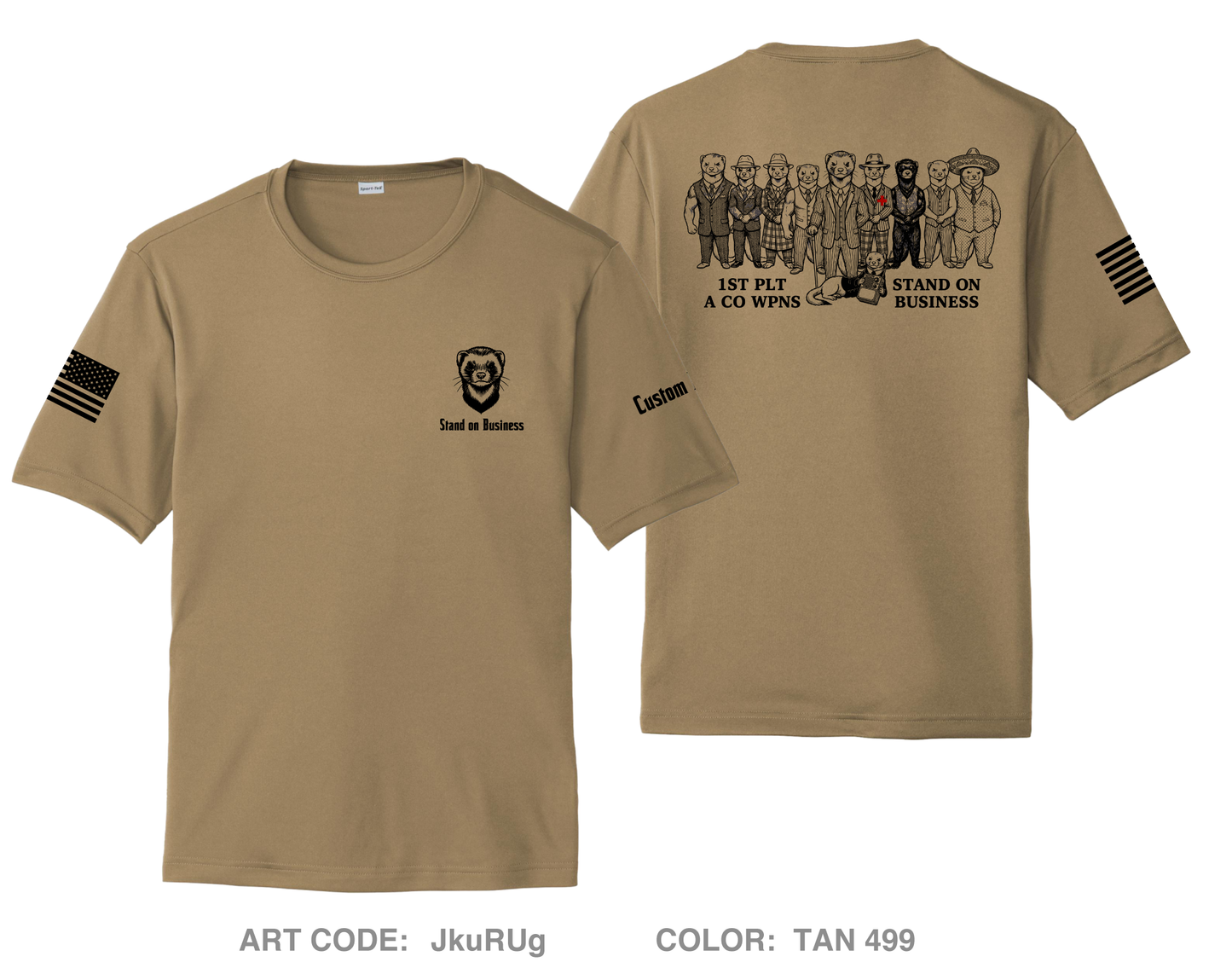 CUSTOM A Co 1st Plt Wpns Hi-Tech Performance Unisex SS Tee - JkuRUg