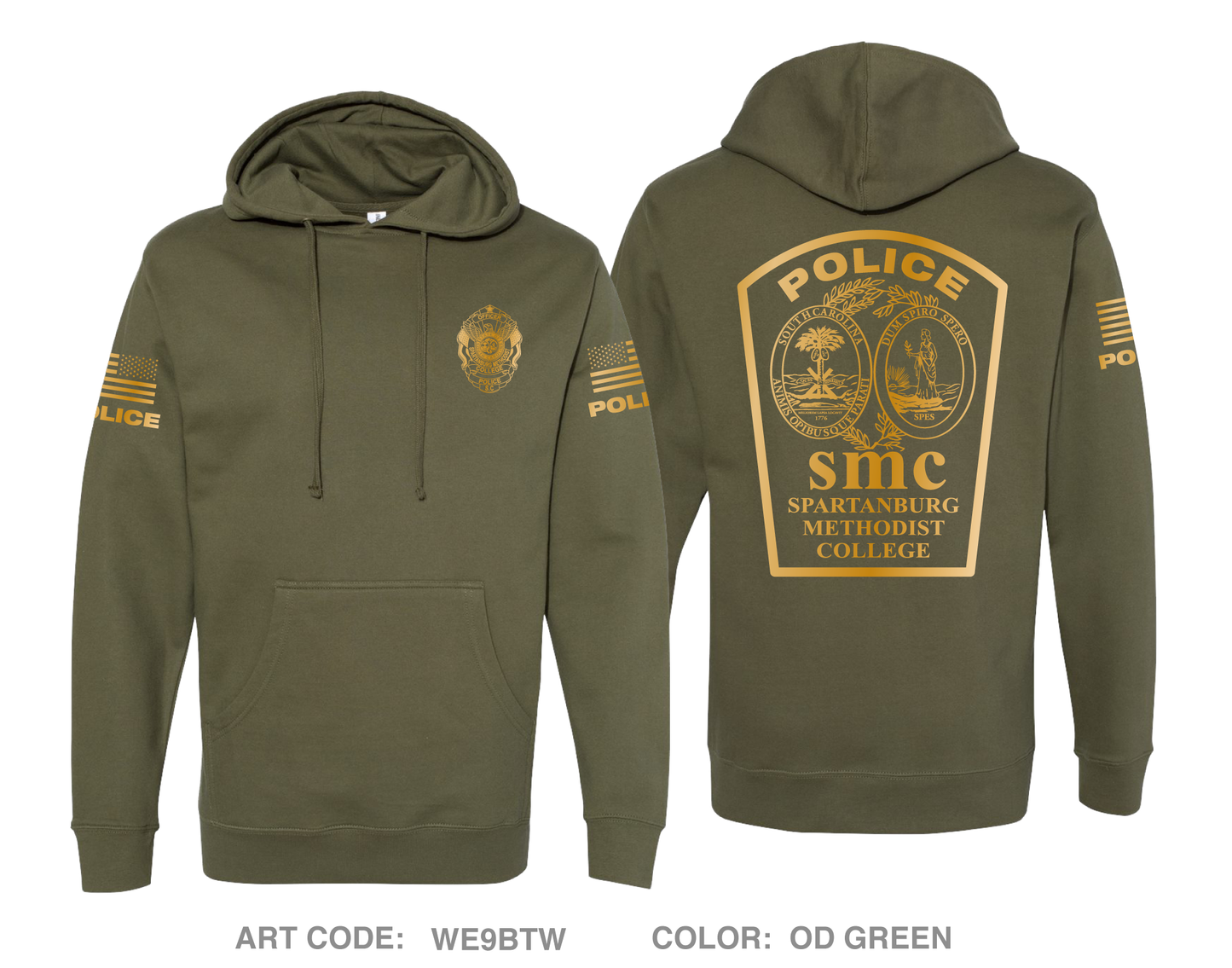 Spartanburg Methodist College Police Comfort Unisex Hooded Sweatshirt - WE9BTW