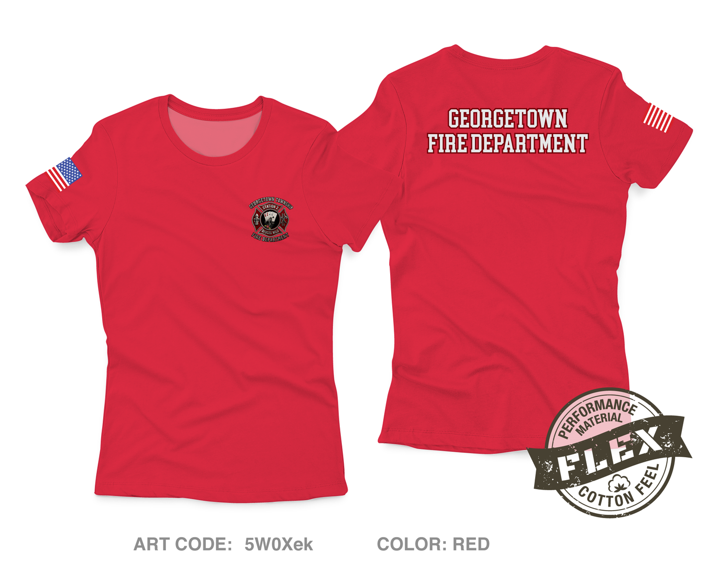 GTFD Station 2 Fundraising Collection Core Women's SS Flex Performance Tee - 5W0Xek