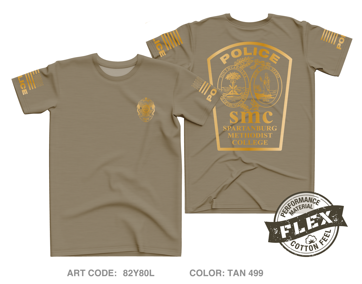 Spartanburg Methodist College Police Core Men's SS Flex Performance Tee - 82Y80L