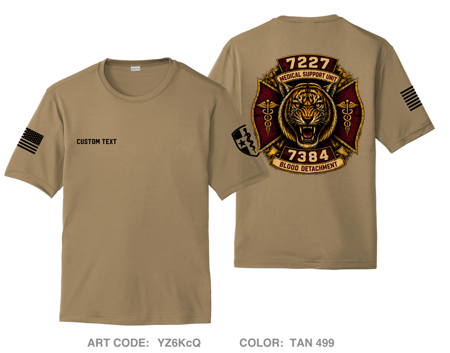 CUSTOM 7227 Medical Support Unit / 7384 Blood Detachment Hi-Tech Performance Unisex SS Tee - YZ6KcQ