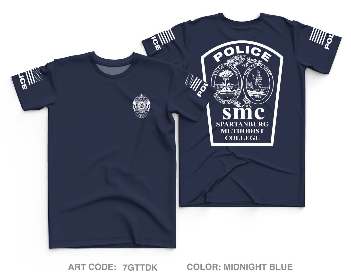 Spartanburg Methodist College Police Core Men's SS Performance Tee - 7GTTDK