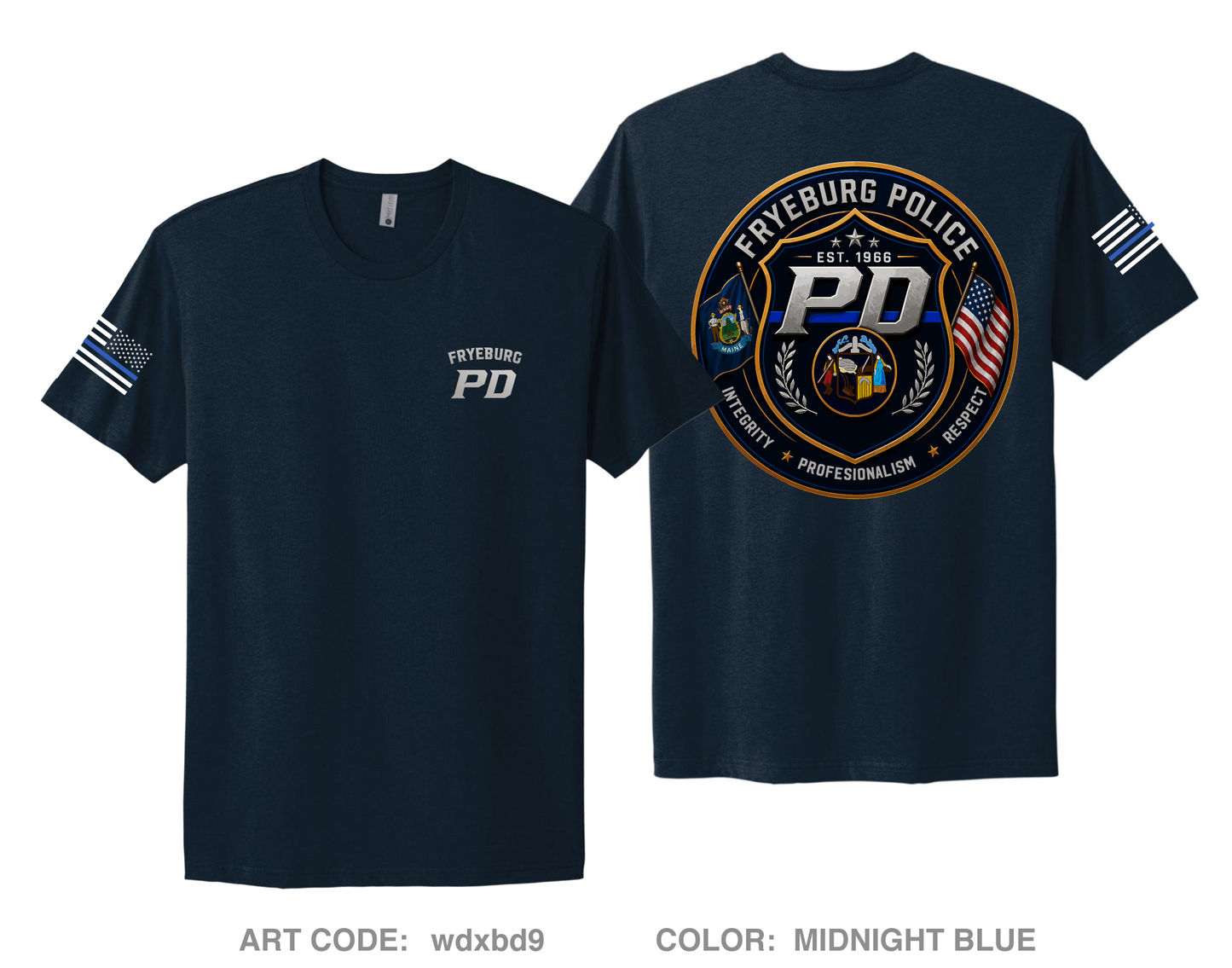 Fryeburg Police Department Comfort Unisex Cotton SS Tee - wdxbd9