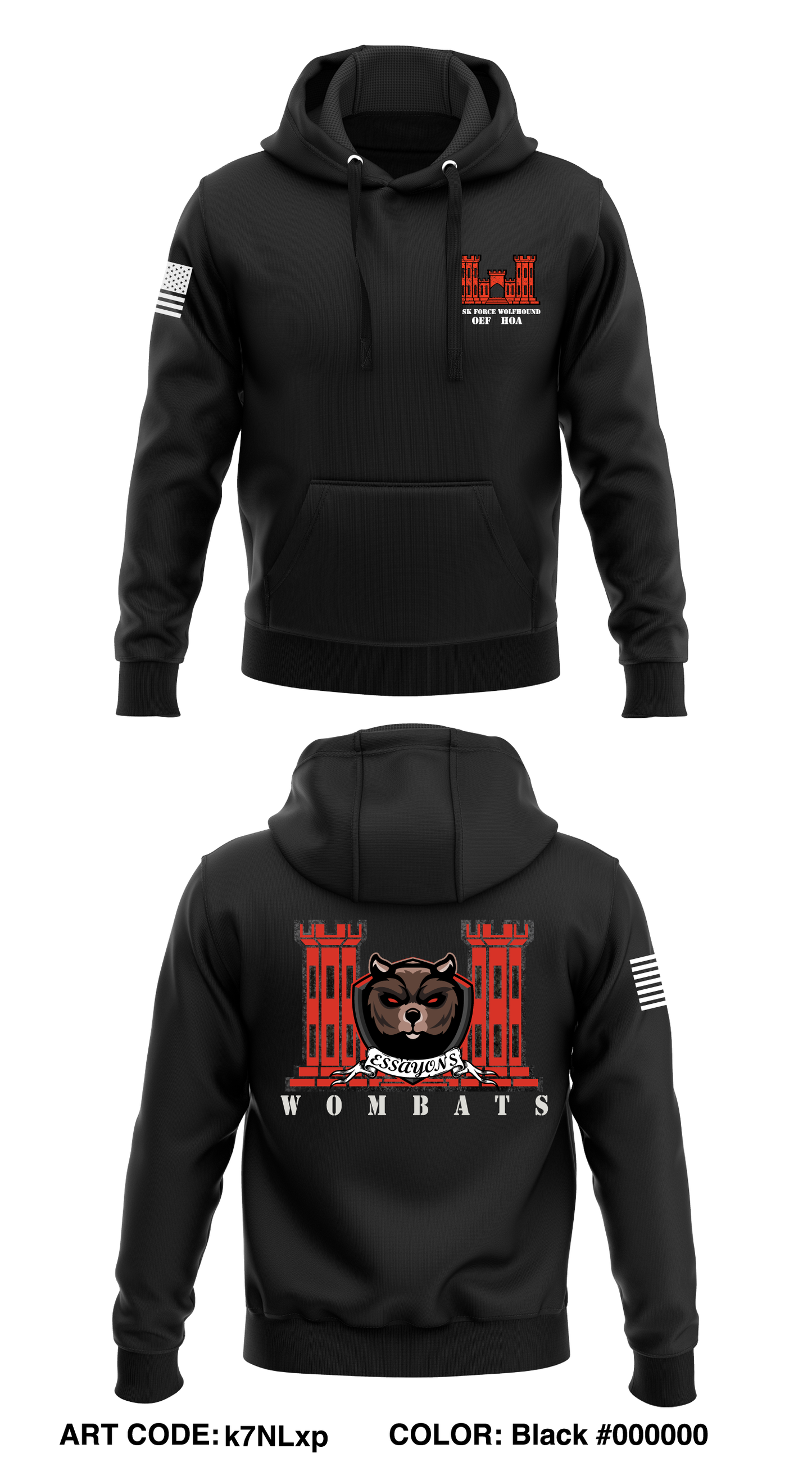 Wombats Core Men's Hooded Performance Sweatshirt - k7NLxp