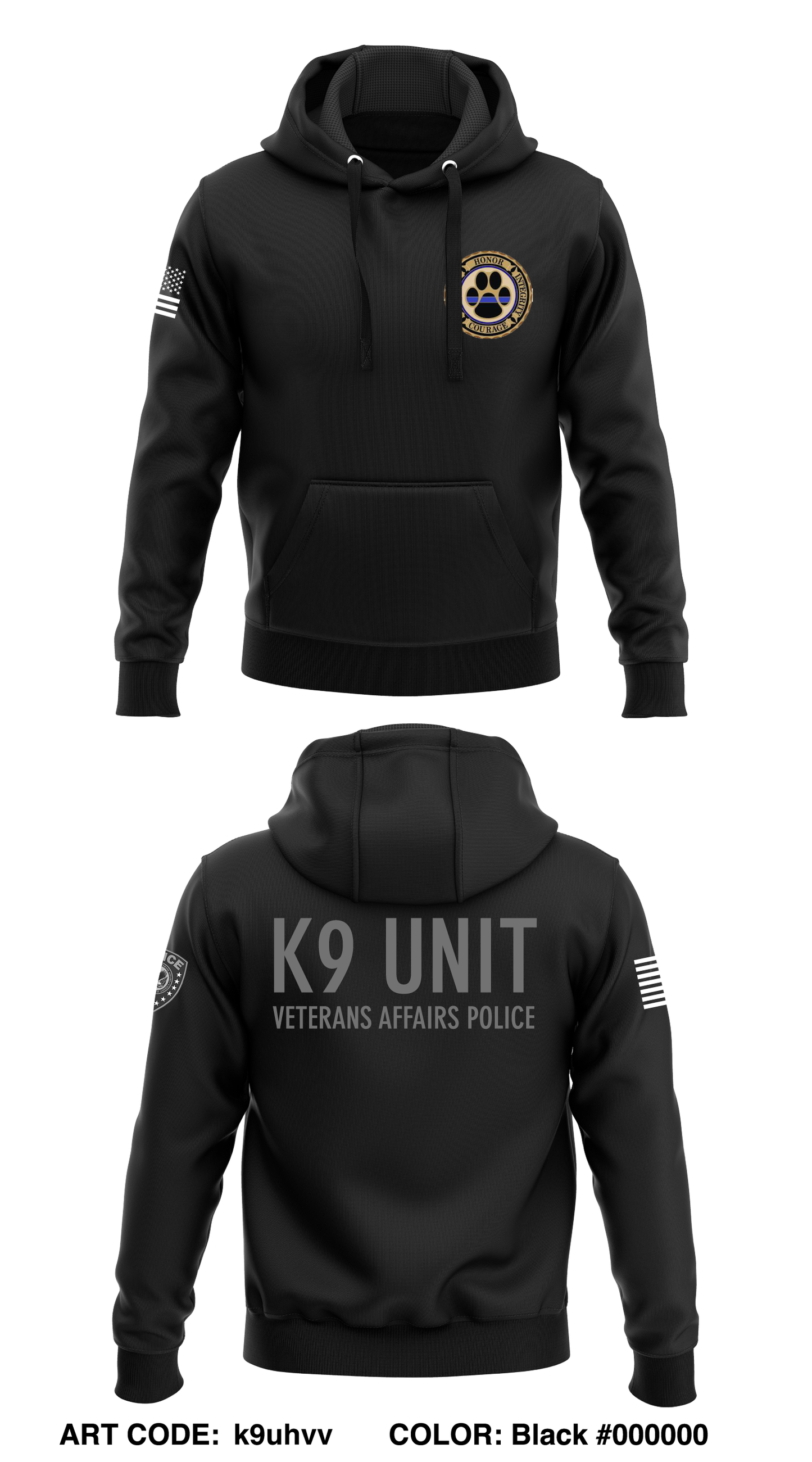 Veterans Affairs Police Core Men's Hooded Performance Sweatshirt - k9uhvv