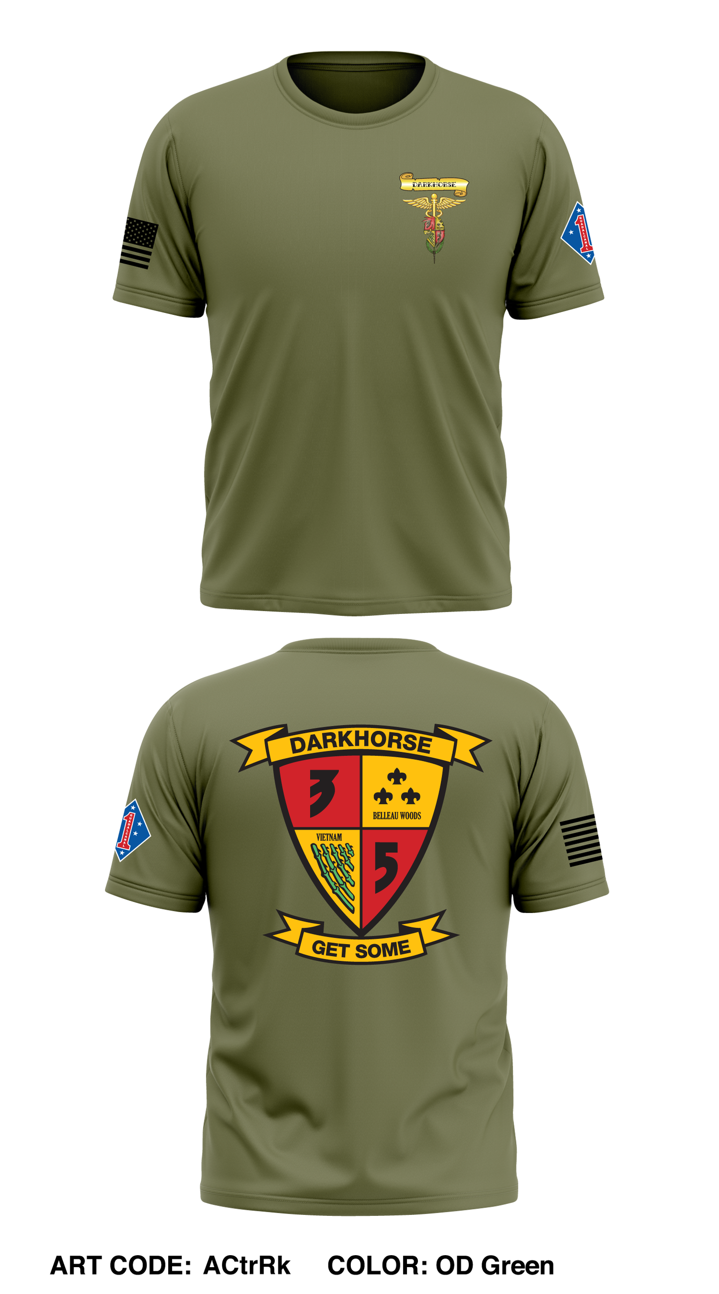 3d BN, 5th Marines Core Men's SS Performance Tee - ACtrRk