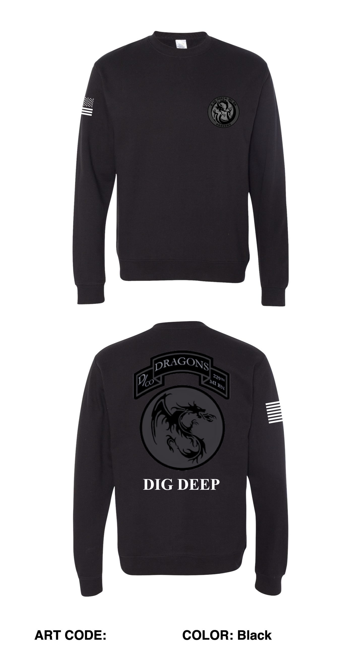 D Co, Dragons, 229th MI BN Comfort Unisex Crewneck Sweatshirt - qNd8ny