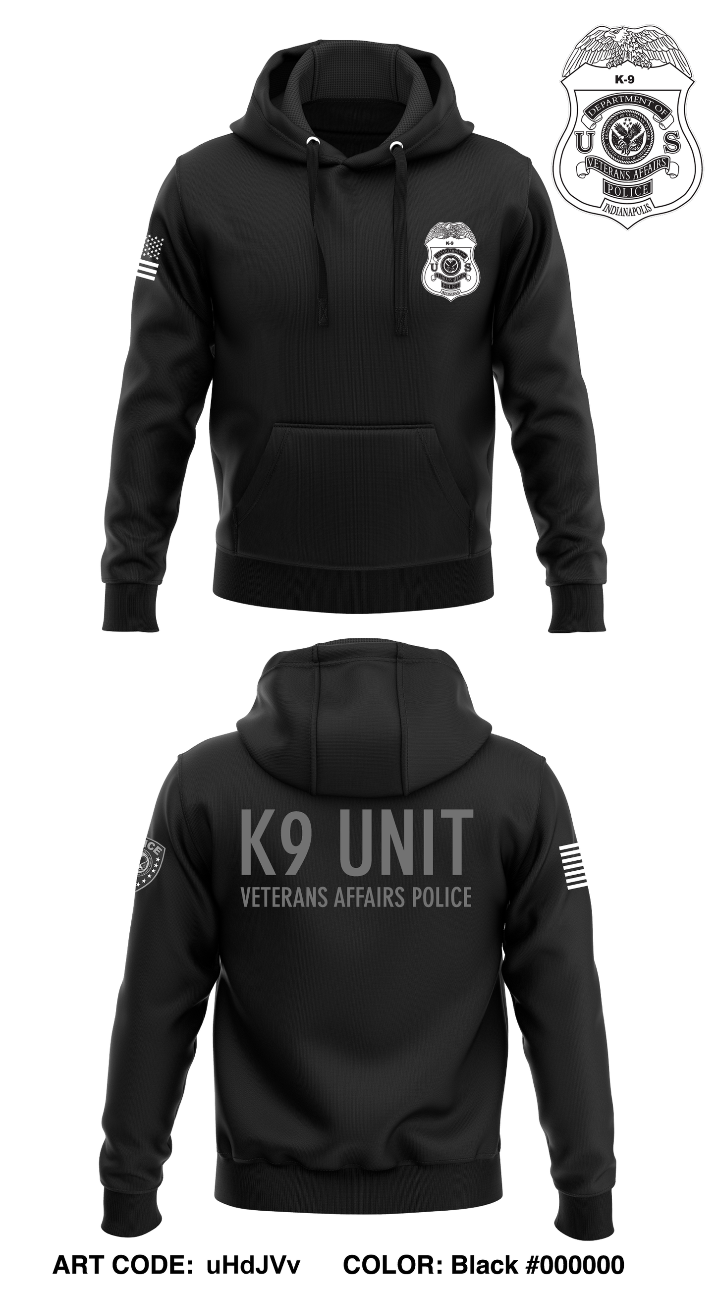 Veterans Affairs Police Core Men's Hooded Performance Sweatshirt - uHdJVv