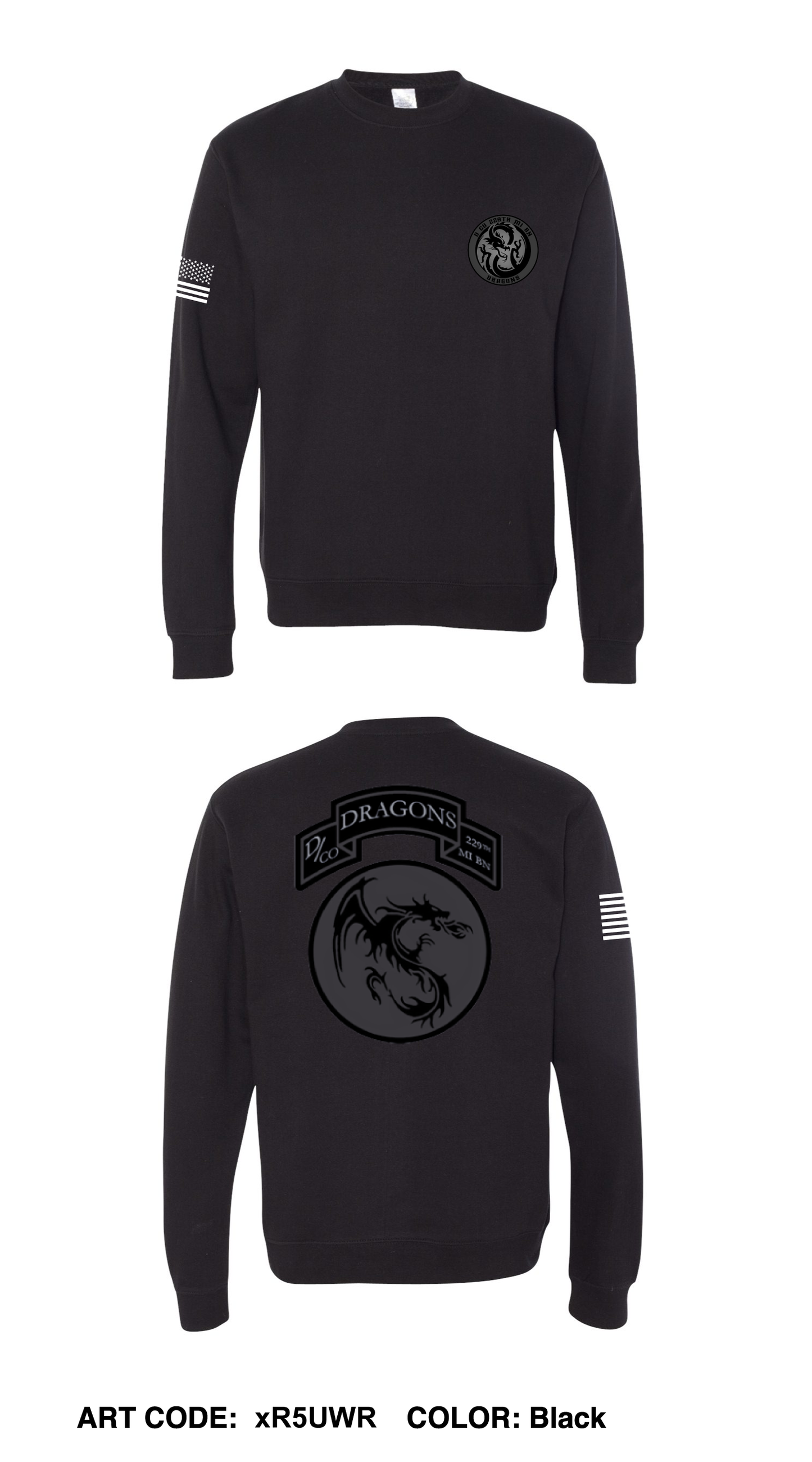 D Co, Dragons, 229th MI BN Comfort Unisex Crewneck Sweatshirt - xR5UWR