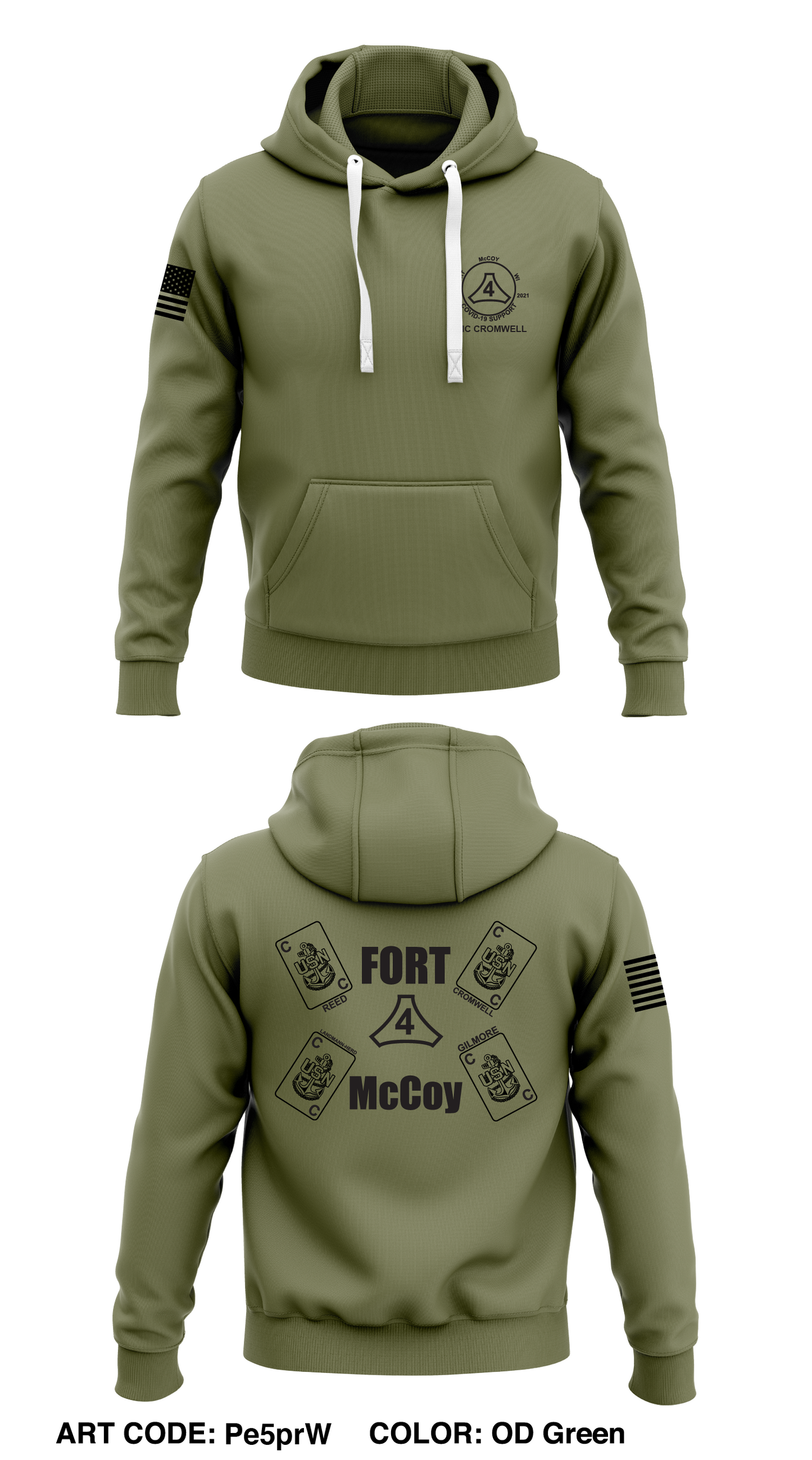 FT McCoy RTC Covid-19 Medical Support Store 1 Core Men's Hooded Performance Sweatshirt - Pe5prW