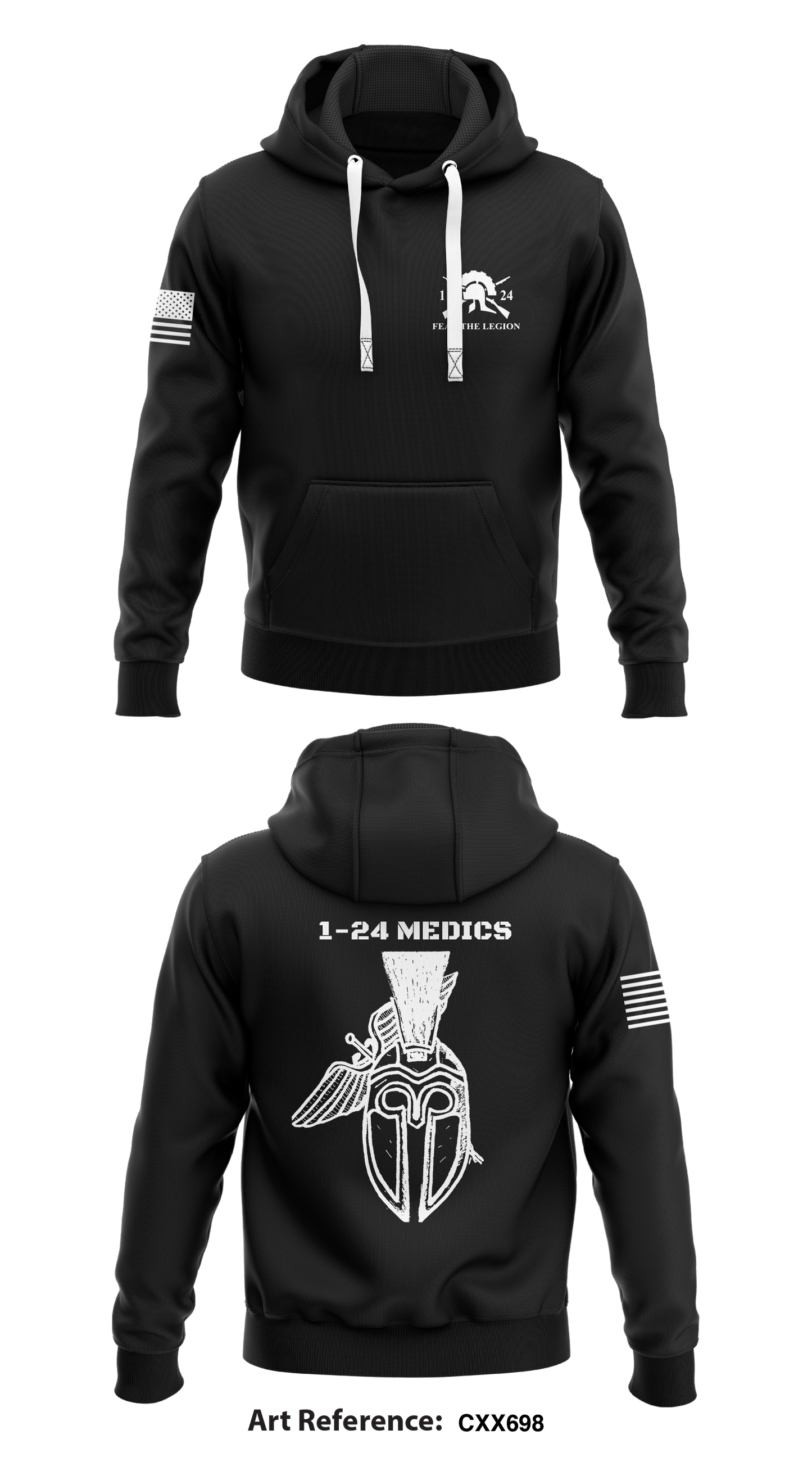 1-24 INFANTRY Core Men's Hooded Performance Sweatshirt - CXX698
