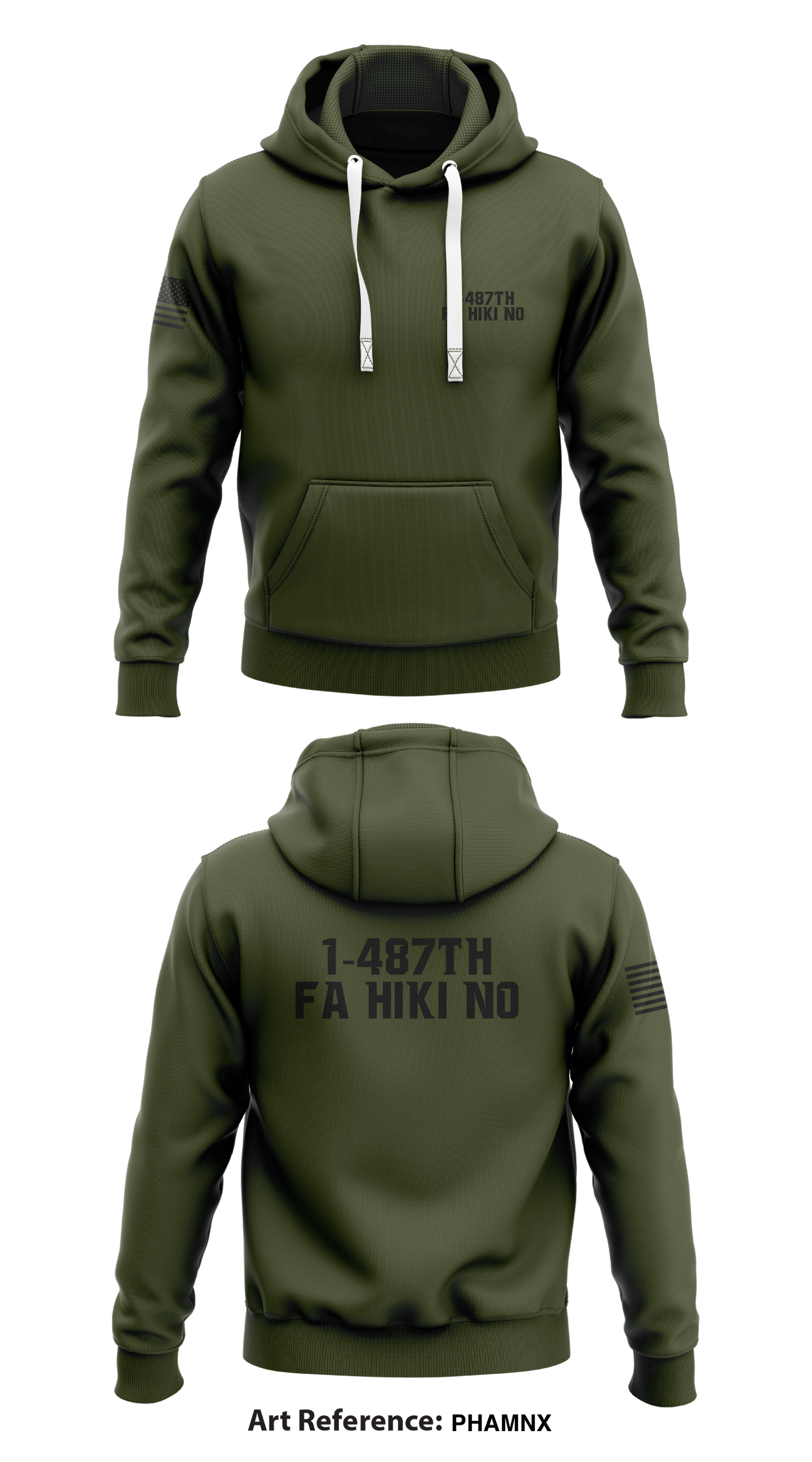 1-487th FA HIKI NO Store 1 Core Men's Hooded Performance Sweatshirt - PhaMNX