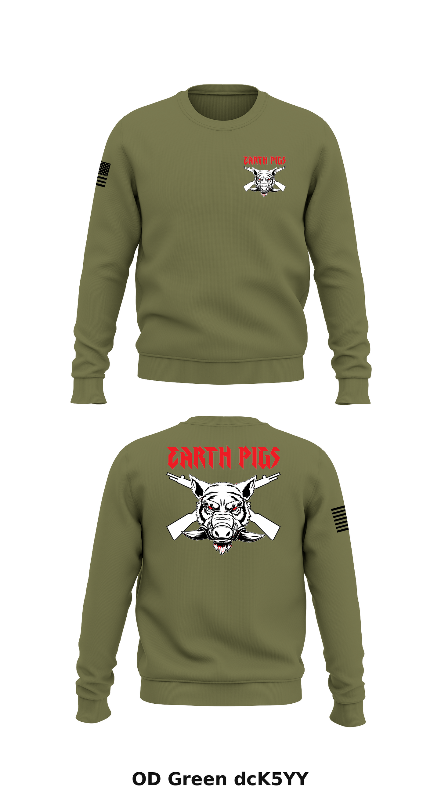 A Co. 2nd Plt Earth Pigs Store 1 Core Men's Crewneck Performance Sweatshirt - dcK5YY