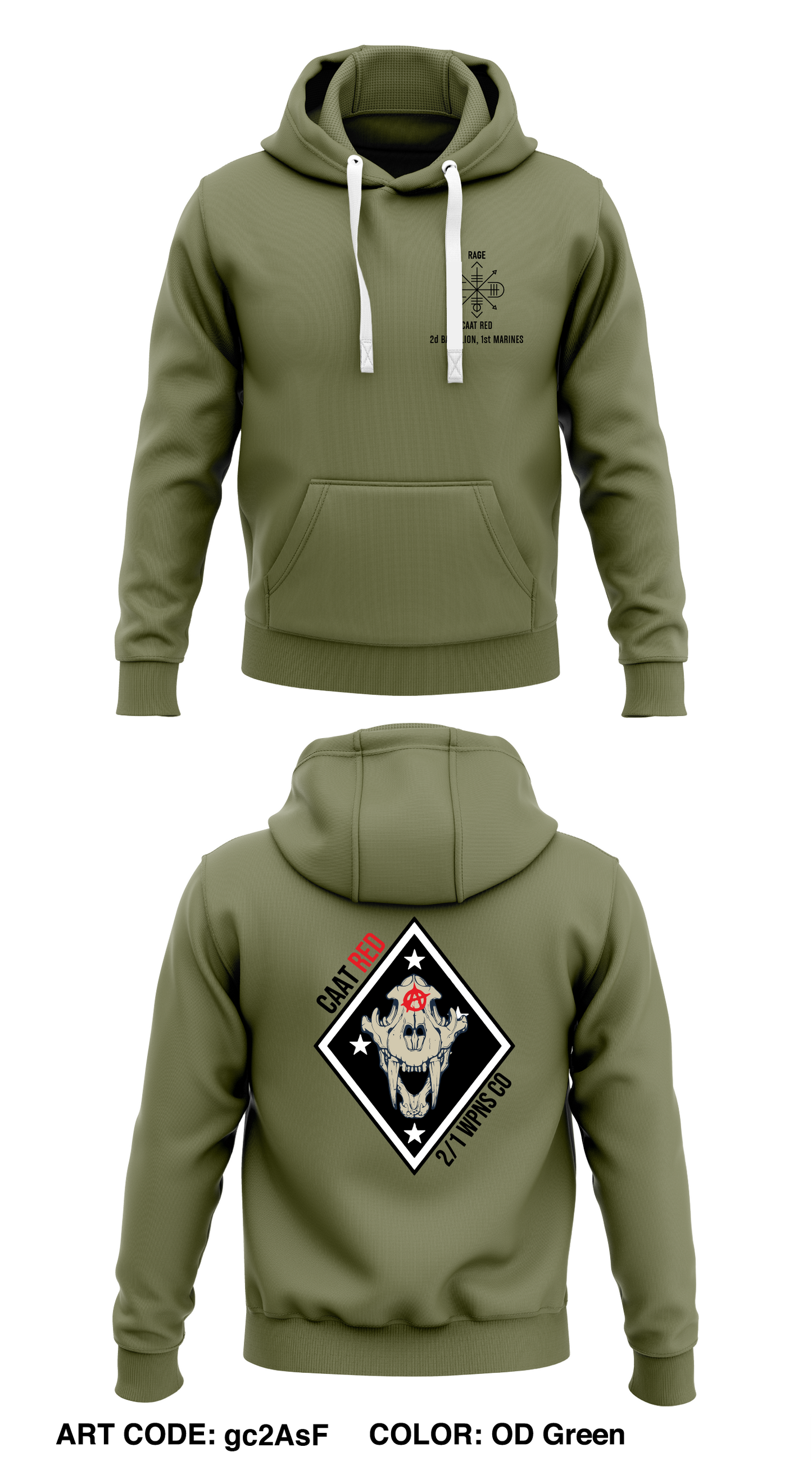 2/1 CAAT Red Store 1 Core Men's Hooded Performance Sweatshirt - gc2AsF