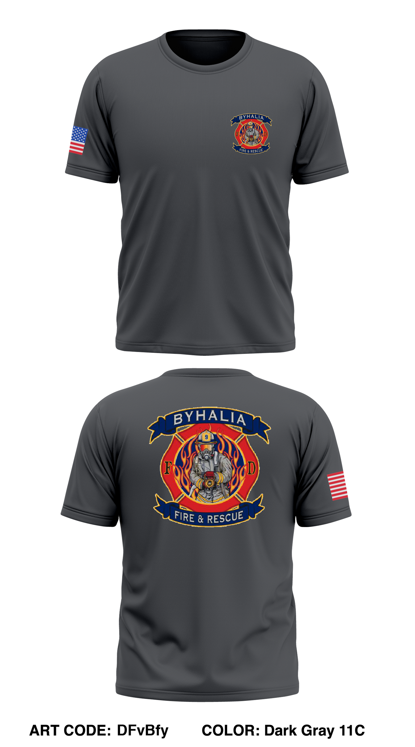 Byhalia Fire Store 1 Core Men's SS Performance Tee - DFvBfy