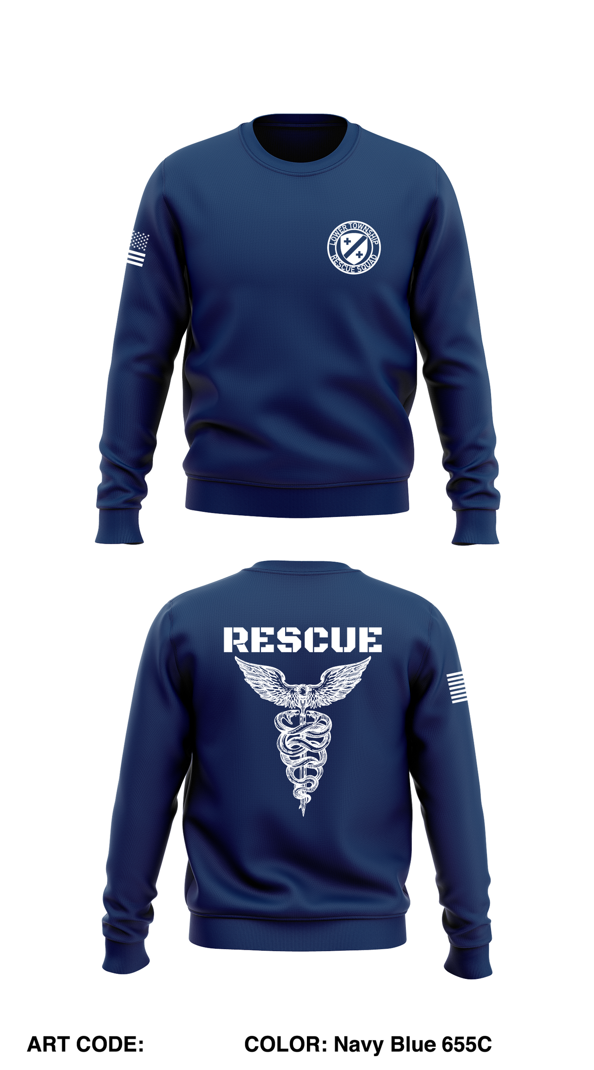 Lower Township Rescue Store 1 Core Men's Crewneck Performance Sweatshirt - 8UvMpr