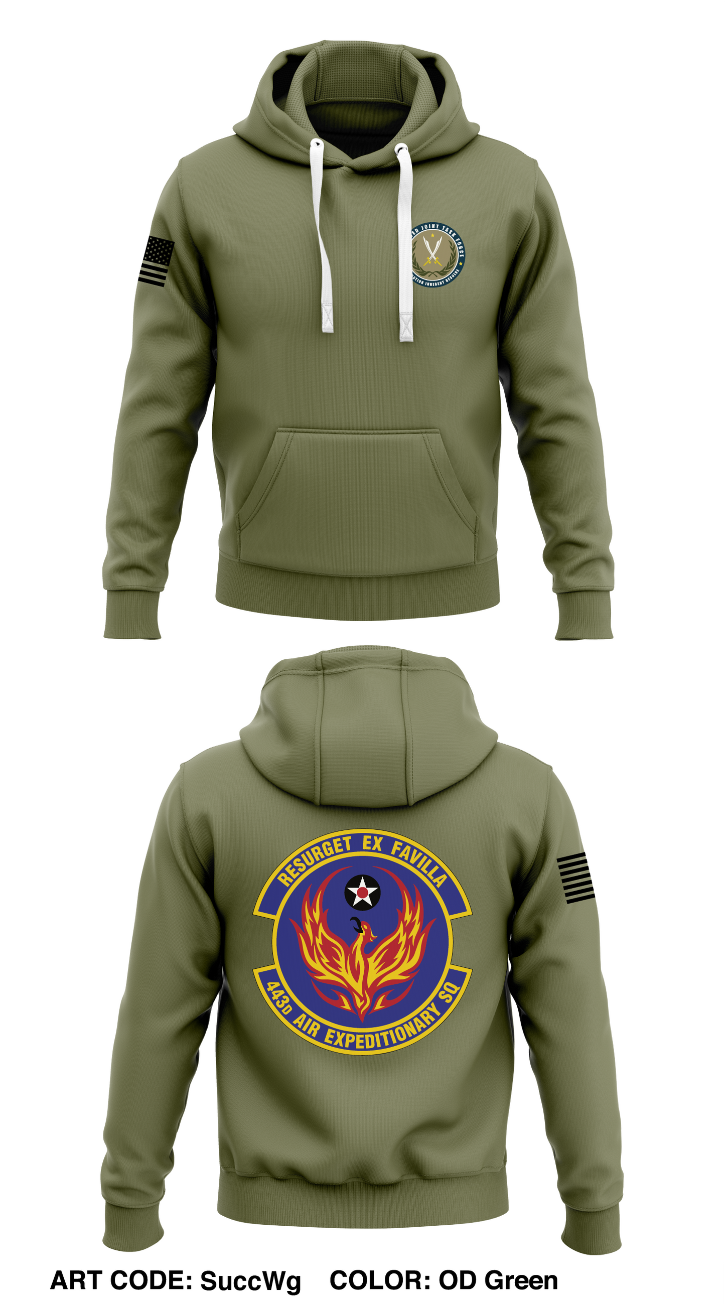 443D Air Expeditionary Sq Store 1 Core Men's Hooded Performance Sweatshirt - SuccWg