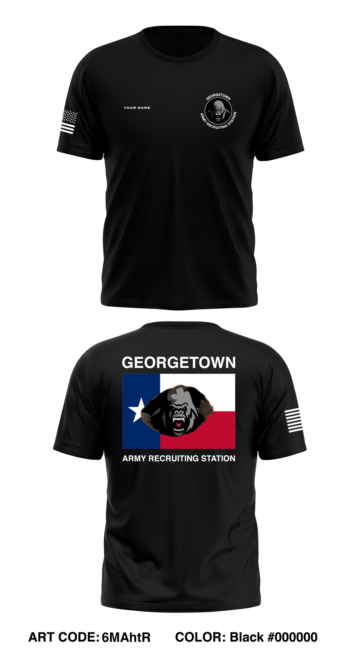Georgetown Army Recruiting Station Store 1 Core Men's SS Performance Tee - 6MAhtR