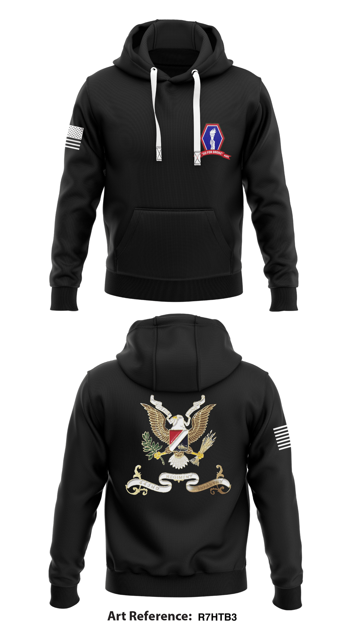 1th Battalion 442d Infantry Regiment Core Men's Hooded Performance Sweatshirt - R7hTb3