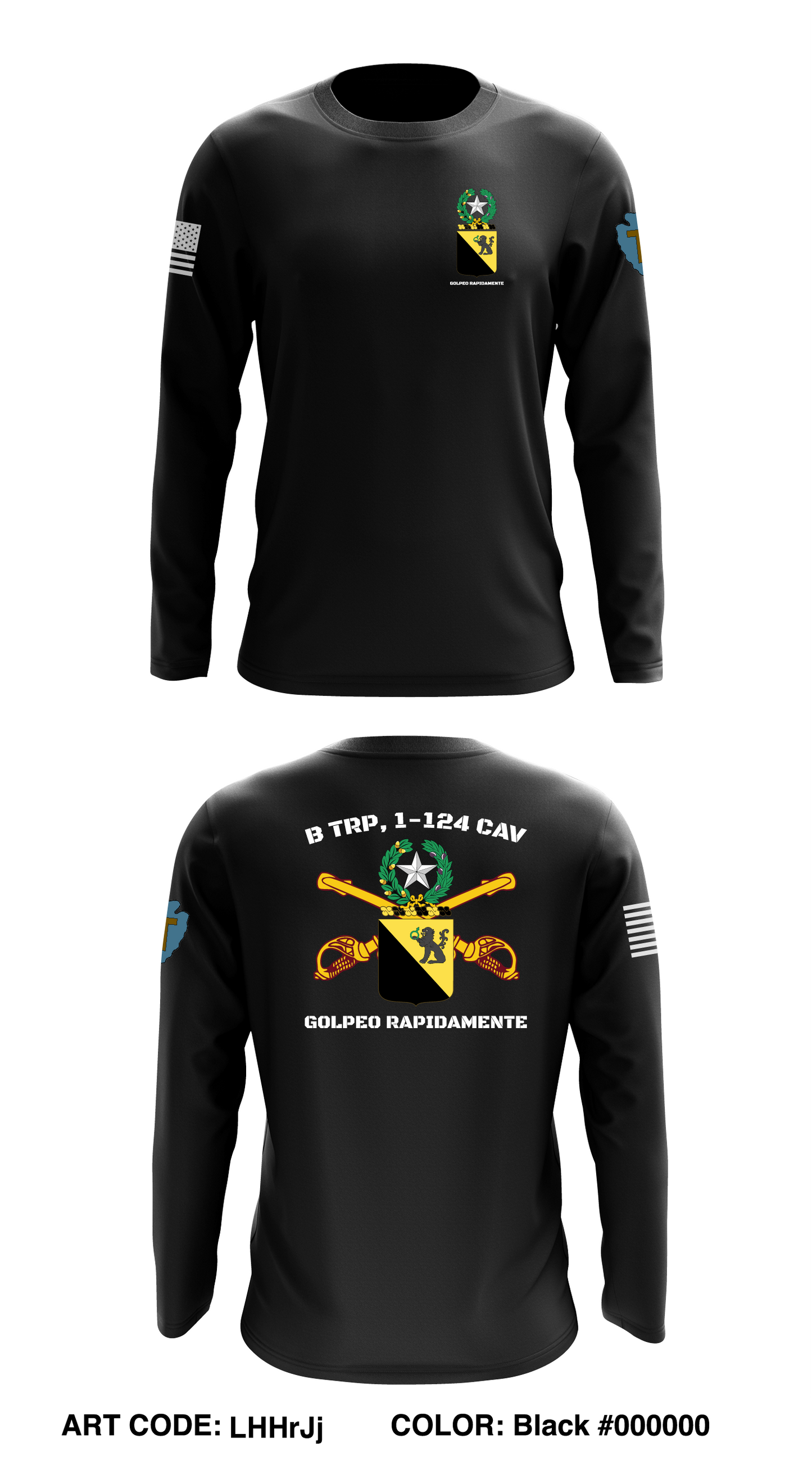 B Trp, 1-124 Cav Store 1 Core Men's LS Performance Tee - LHHrJj