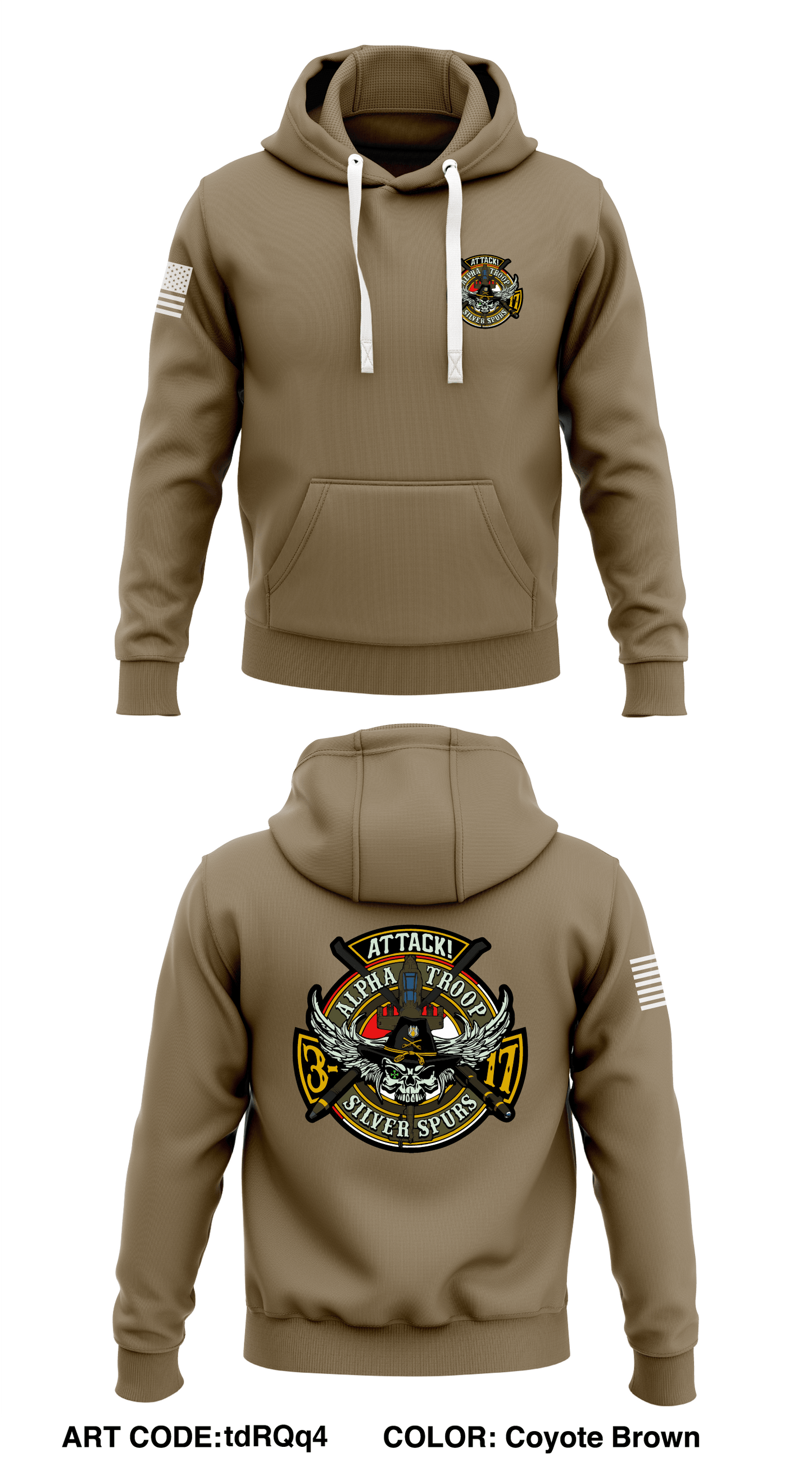 A Troop 3-17 CAV Store 1 Core Men's Hooded Performance Sweatshirt - 6Ne6Hk