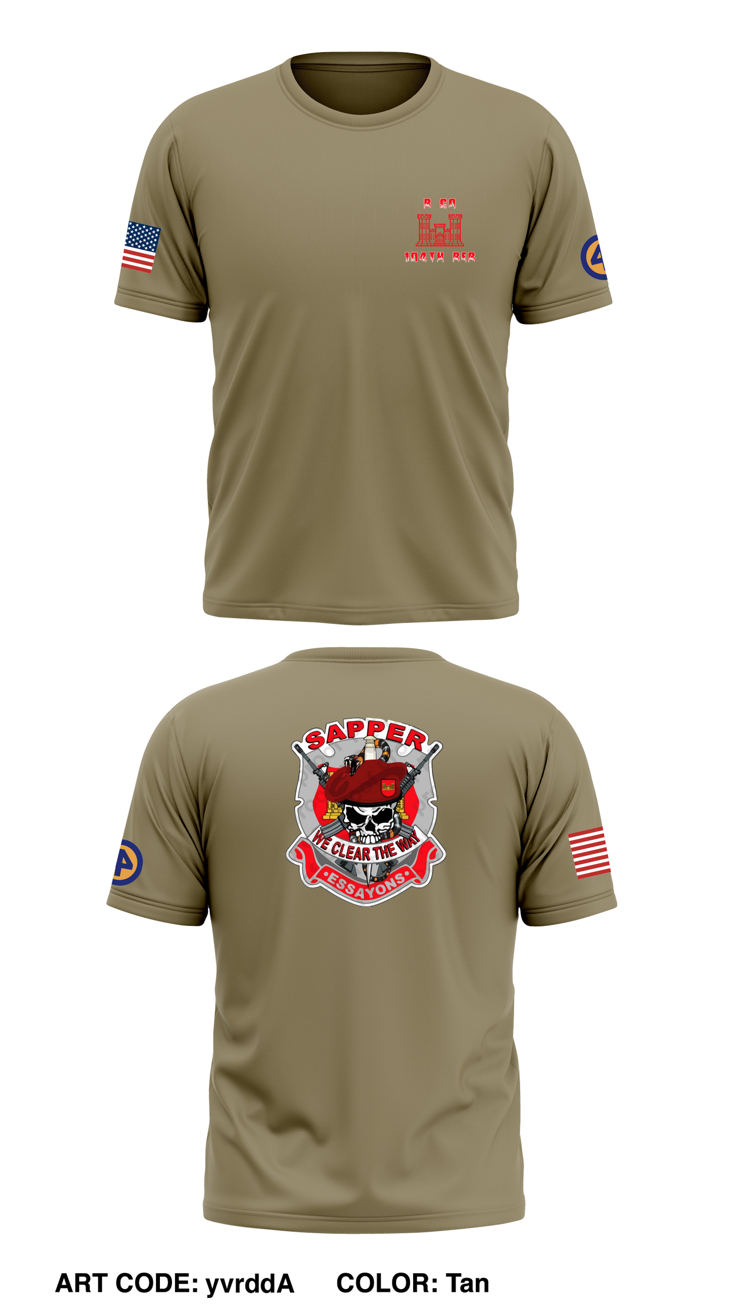 B Co, 104th BEB Store 1 Core Men's SS Performance Tee - yvrddA