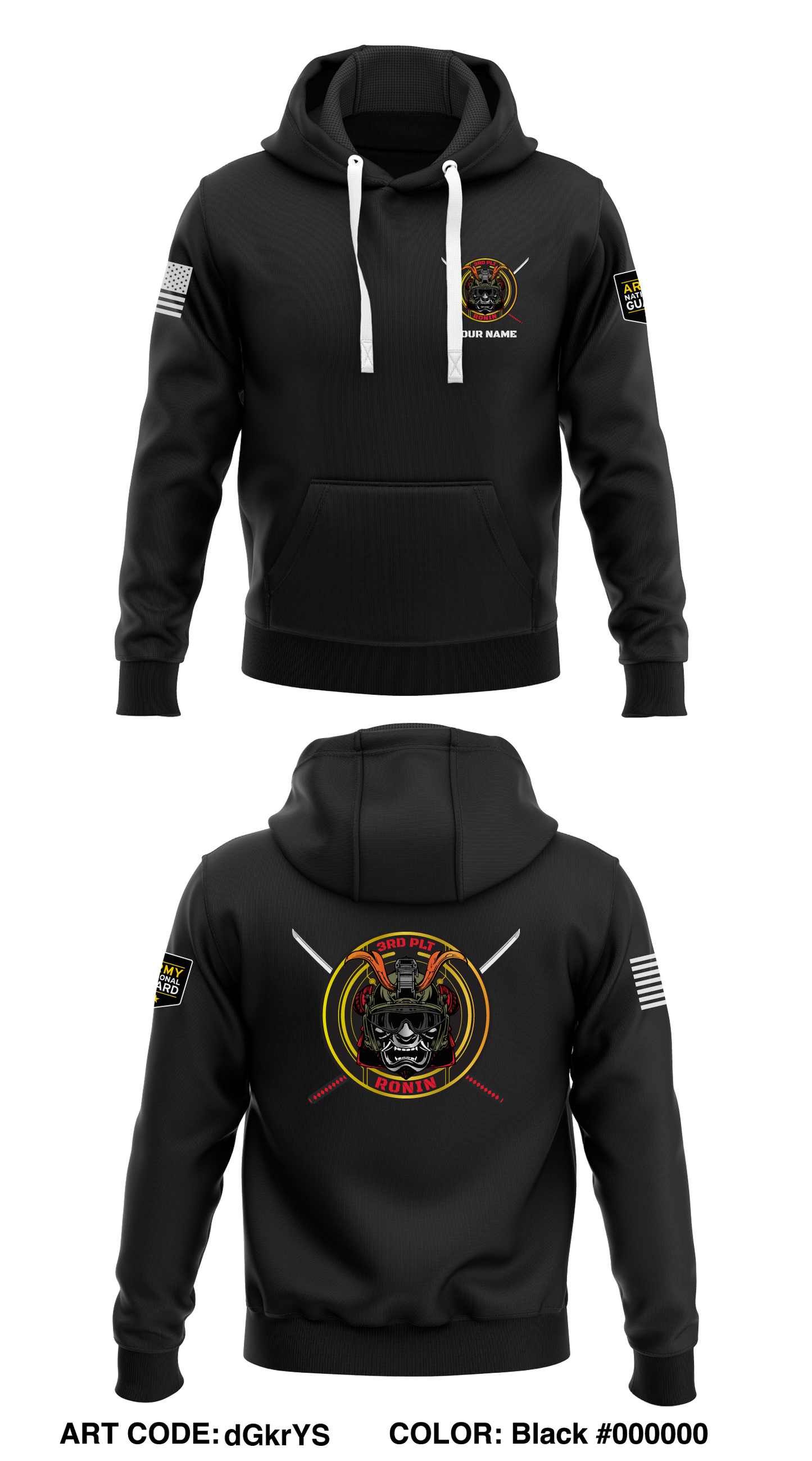 CUSTOM 3rd PLT RONIN Store 1 Core Men's Hooded Performance Sweatshirt - dGkrYS