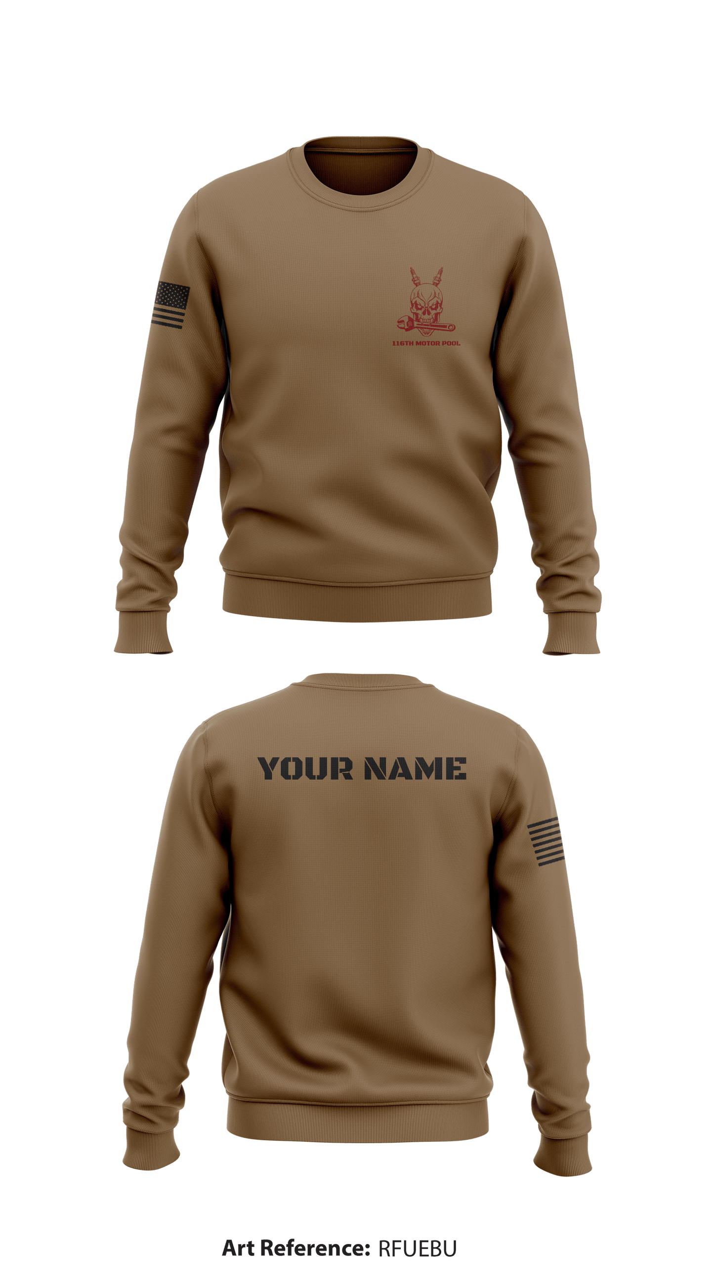 116th Motor Pool Store 1 Core Men's Crewneck Performance Sweatshirt - RFUeBU
