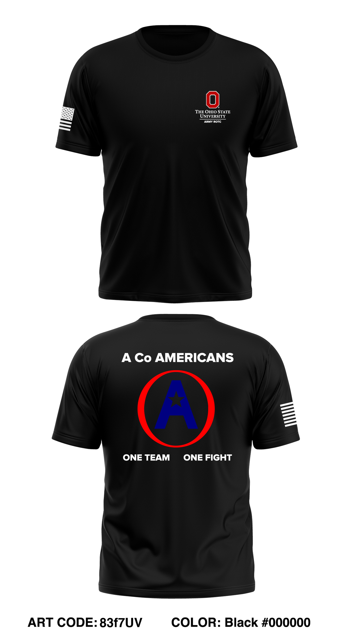 A Co, Buckeye BN, 7th BDE, USACC Store 1 Core Men's SS Performance Tee - 83f7UV