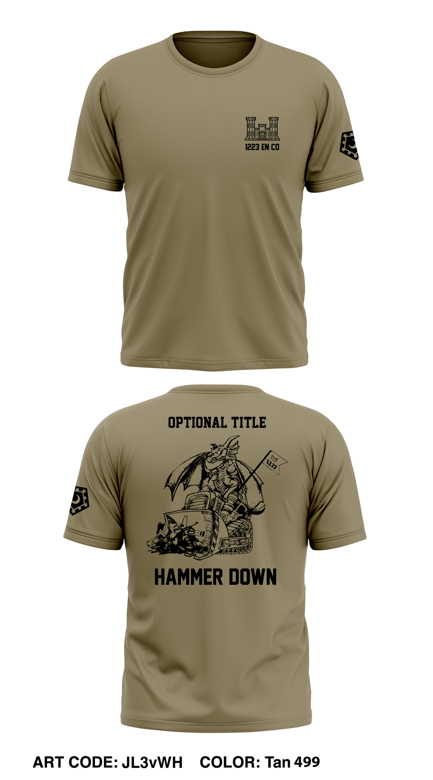 CUSTOM - 1223 EN CO, 178 EN BN Store 1 Core Men's SS Performance Tee - JL3vWH-TAN