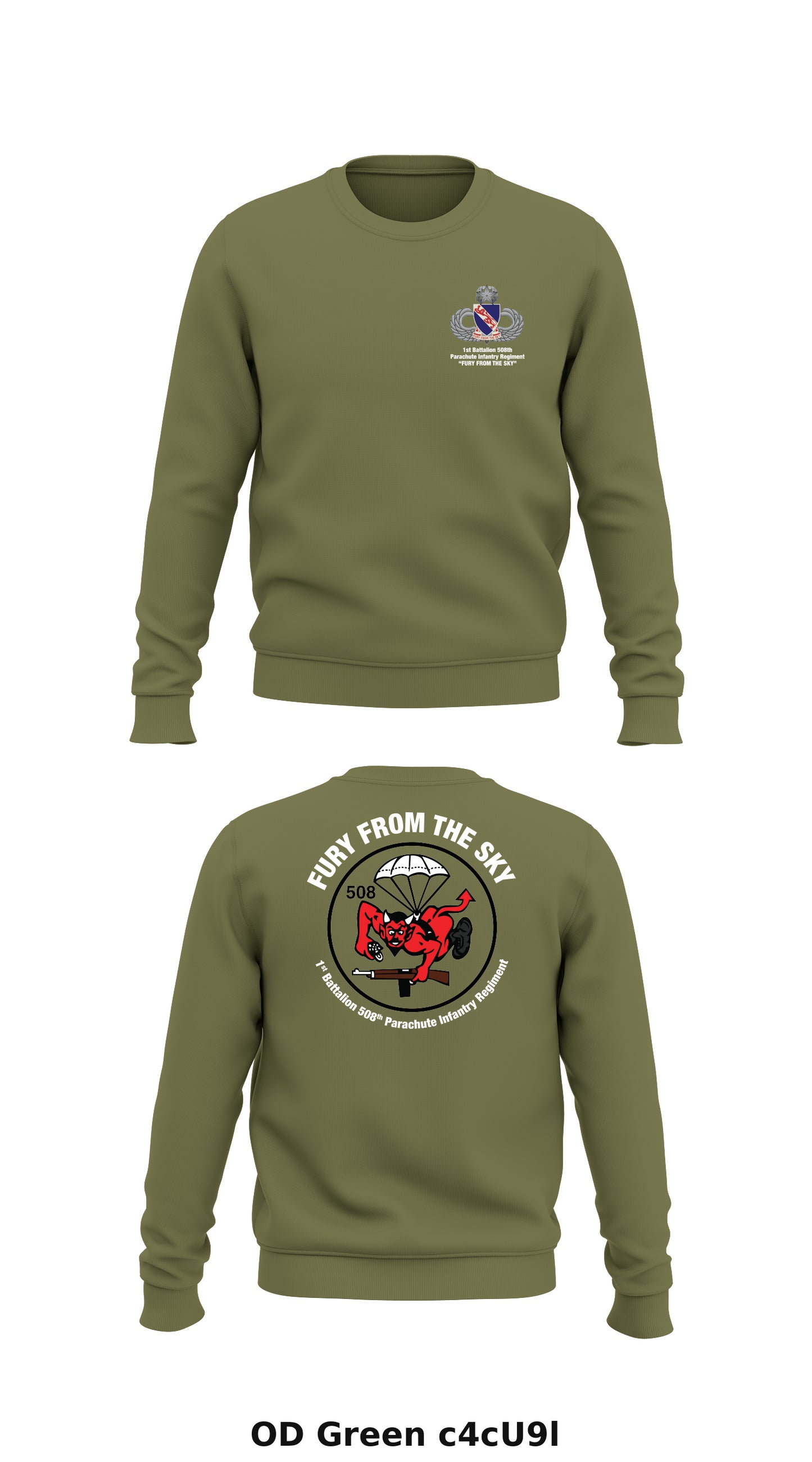 1/508th PIR Store 1 Core Men's Crewneck Performance Sweatshirt - c4cU9l