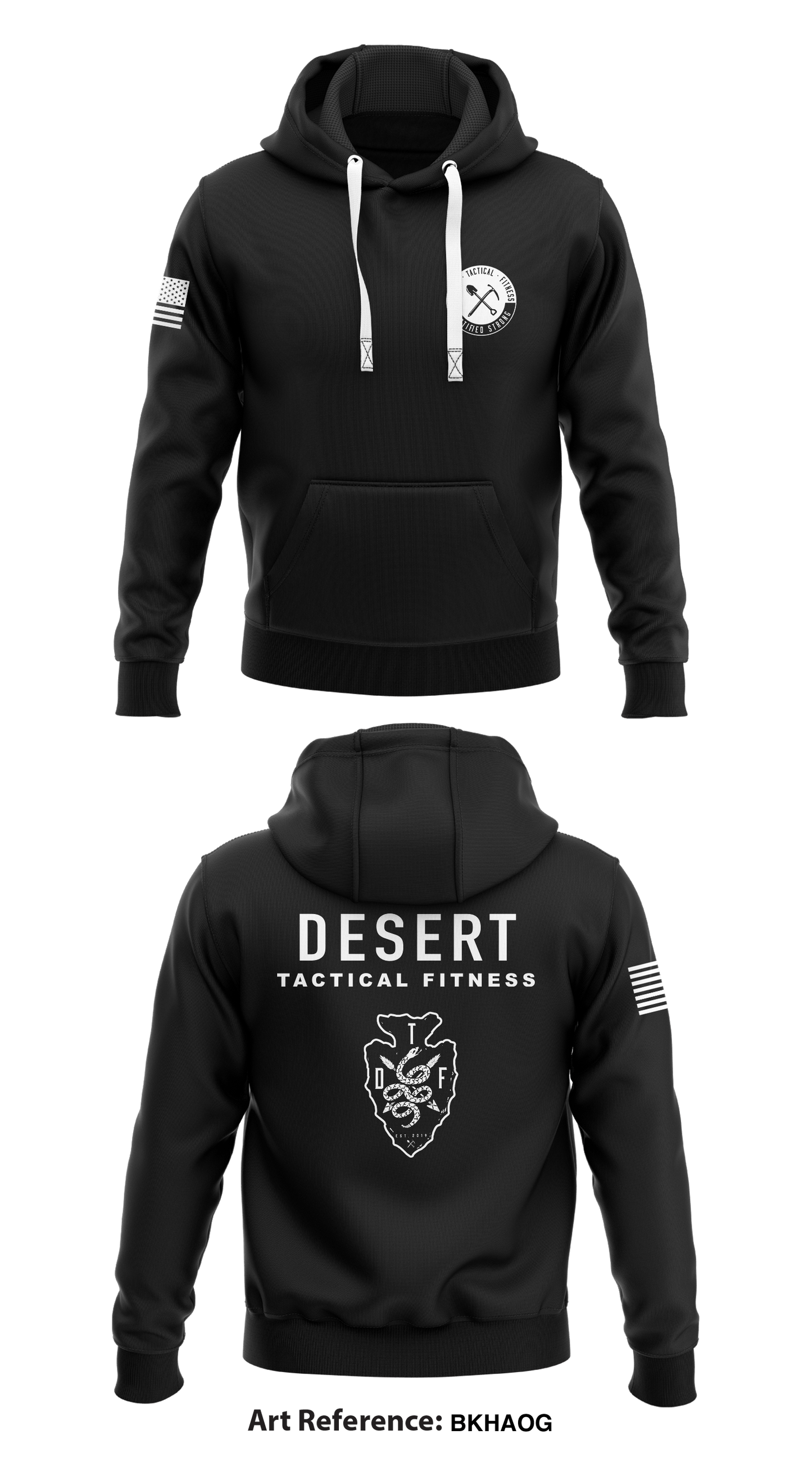 Desert Tactical Fitness Store 1 Core Men's Hooded Performance Sweatshirt - BKHaog