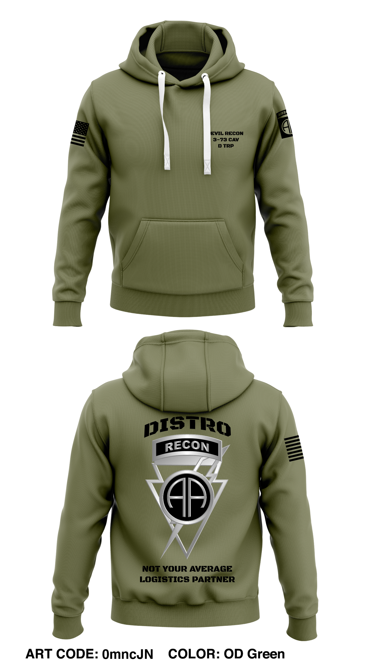 DEMON TRP, 3-73 CAVALRY SQUADRON Store 1 Core Men's Hooded Performance Sweatshirt - 0mncJN