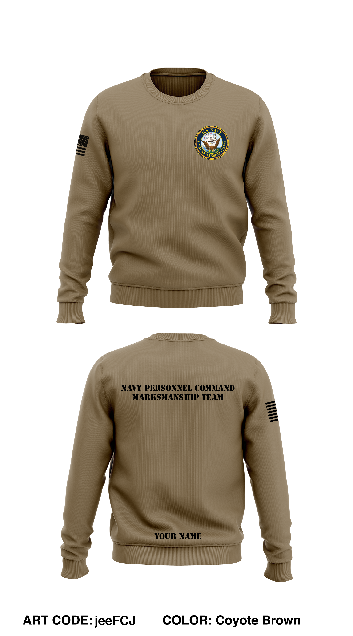 Navy Personnel Command Store 1 Core Men's Crewneck Performance Sweatshirt -  jeeFCJ