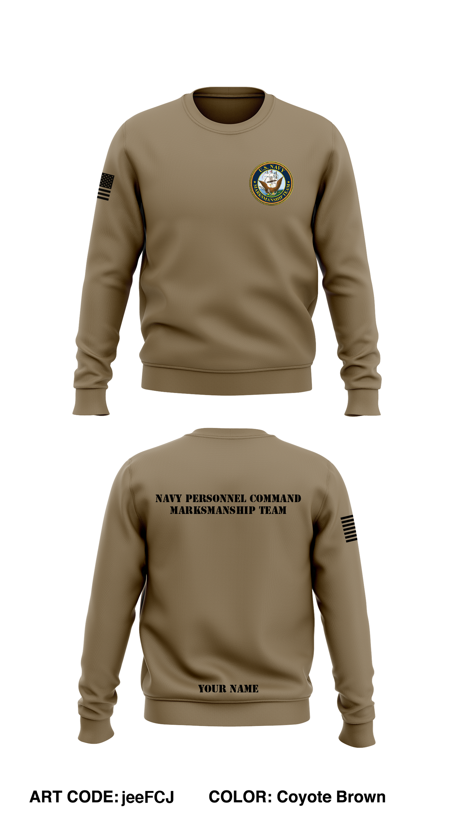 Navy Personnel Command Store 1 Core Men's Crewneck Performance Sweatshirt - jeeFCJ