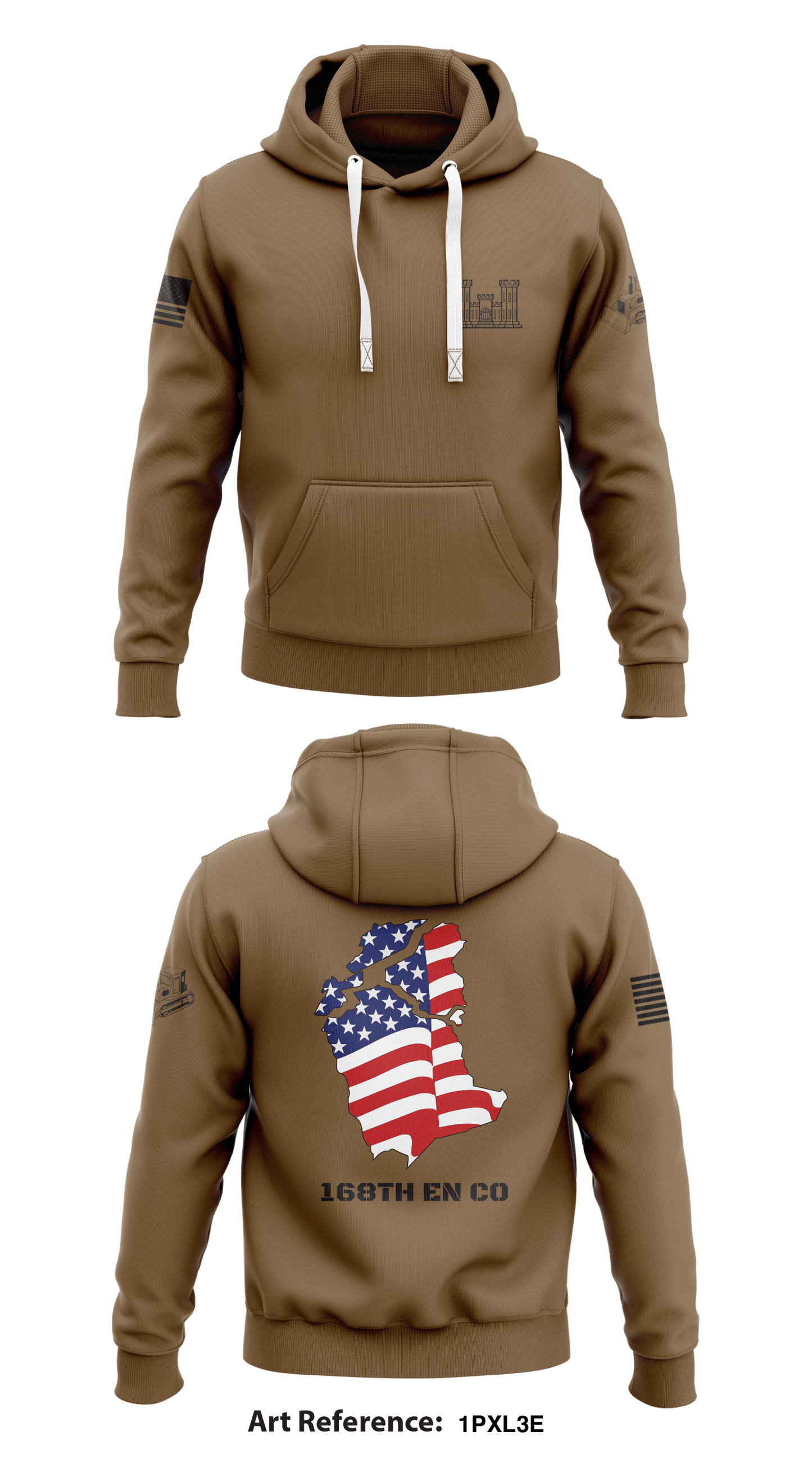 168TH EN CO Core Men's Hooded Performance Sweatshirt - 1pxl3e
