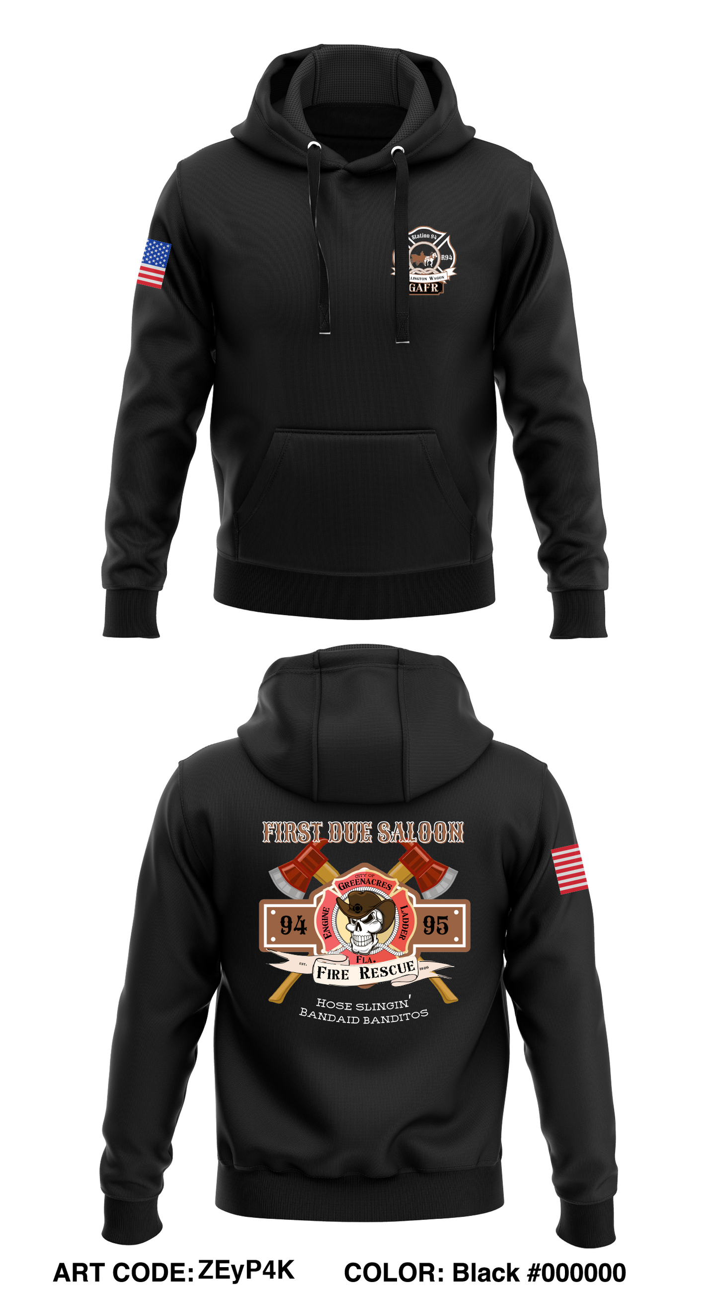 GAFR FIRST DUE SALOON Store 1 Core Men's Hooded Performance Sweatshirt - ZEyP4K