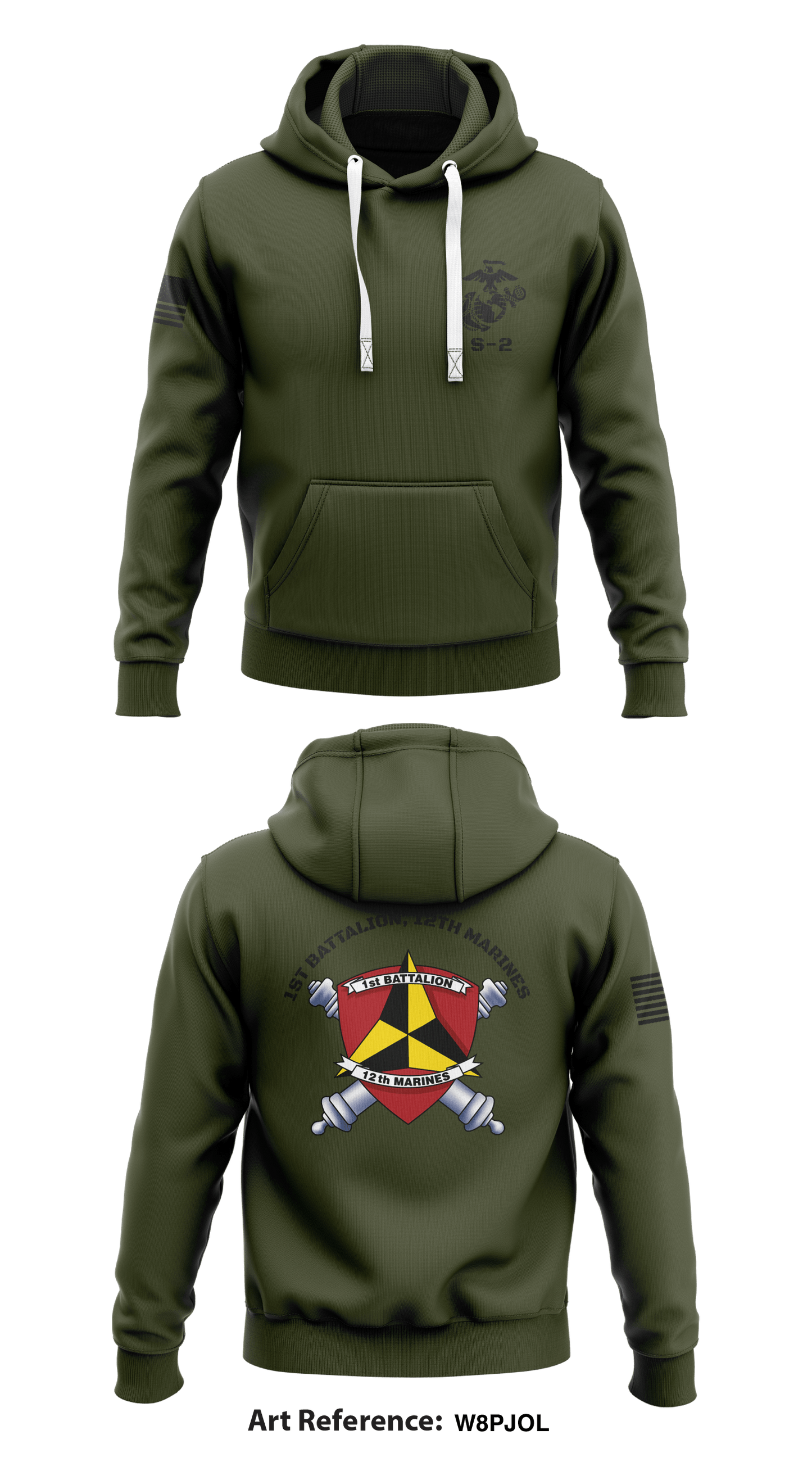 1st Battalion, 12th Marines Store 1 Core Men's Hooded Performance Sweatshirt - w8PjOl