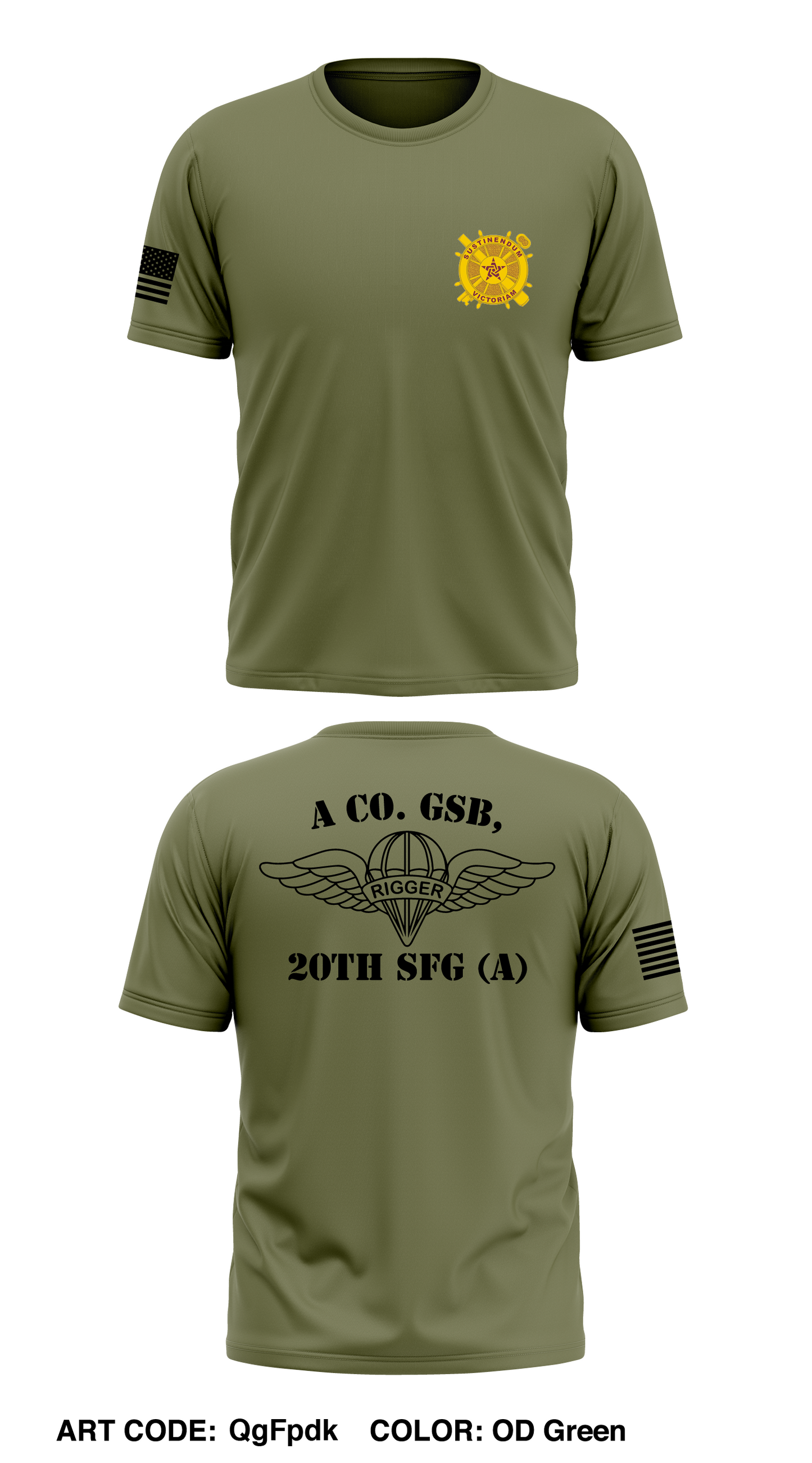 A Co. GSB, 20th SFG (A) Store 1 Core Men's SS Performance Tee - QgFpdk