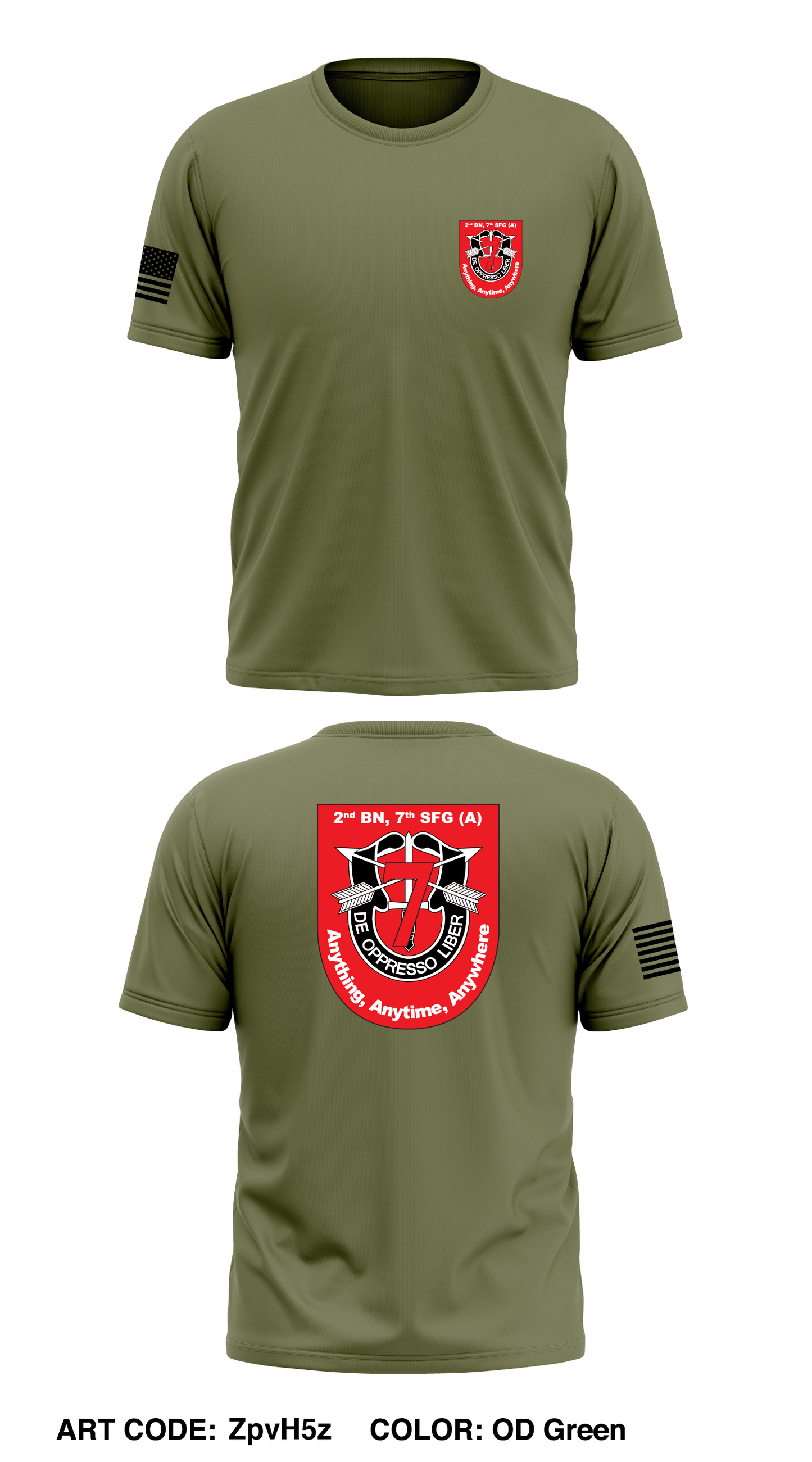 MID, 2 BN, 7th SFG Store 1 Core Men's SS Performance Tee - ZpvH5z