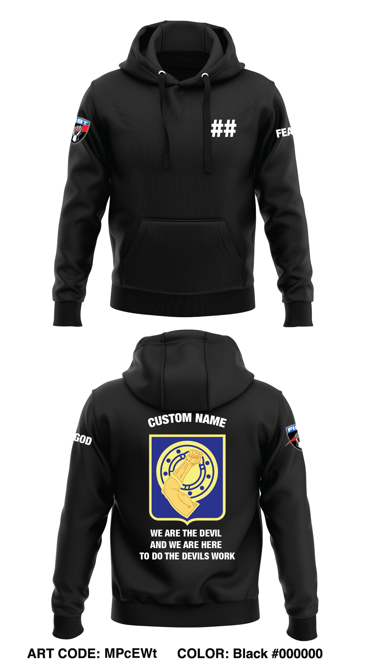 CUSTOM 2-34 FIST Store 1 Core Men's Hooded Performance Sweatshirt - MPcEWt