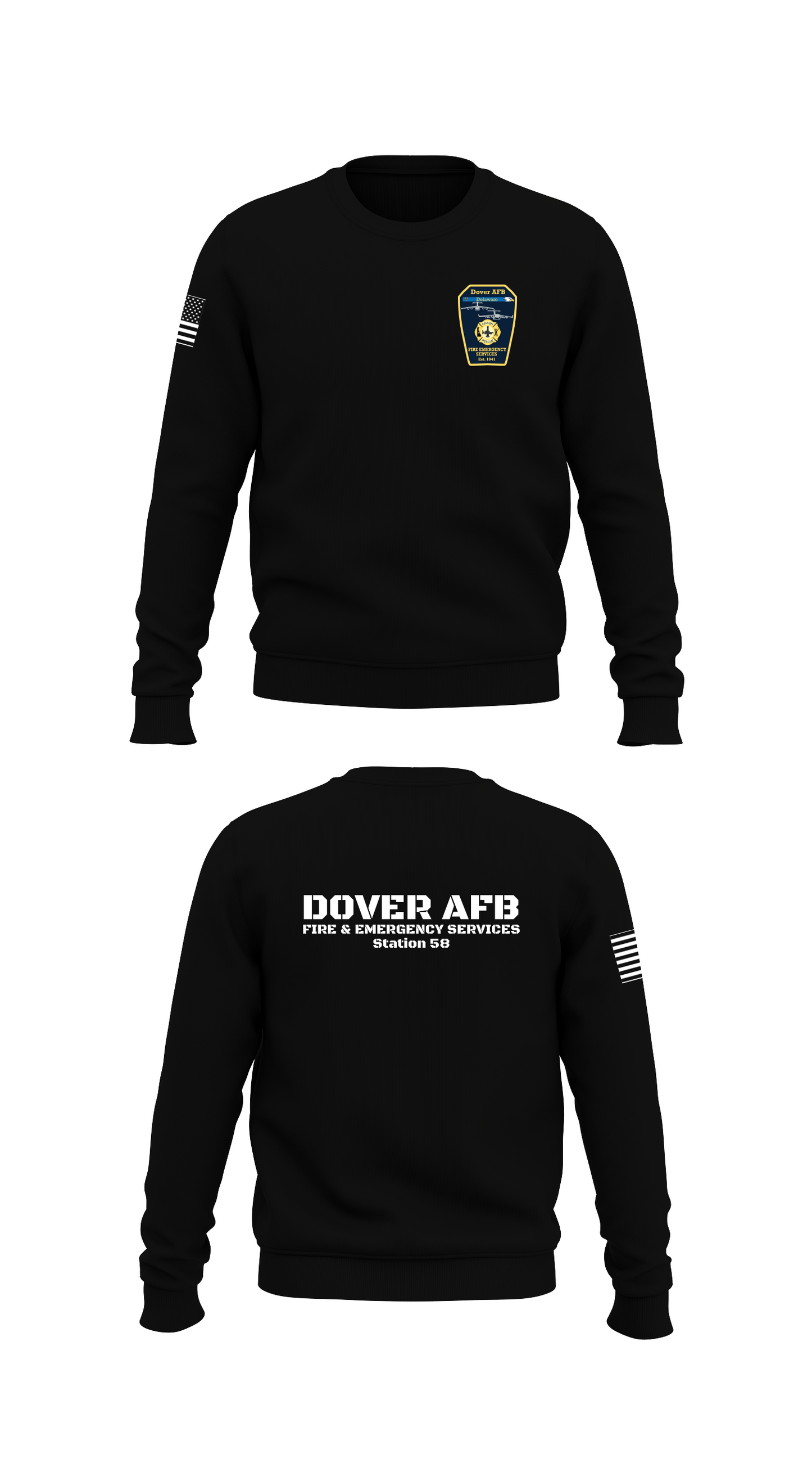 Dover AFB Fire & Emergency Services Store 1 Core Men's Crewneck Performance Sweatshirt - 92969817481