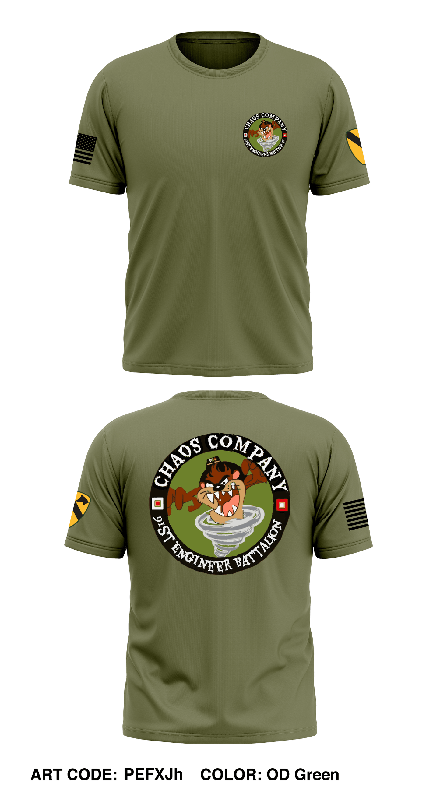 Chaos Company 91st Engineer Battalion Store 1 Core Men's SS Performance Tee - PEFXJh