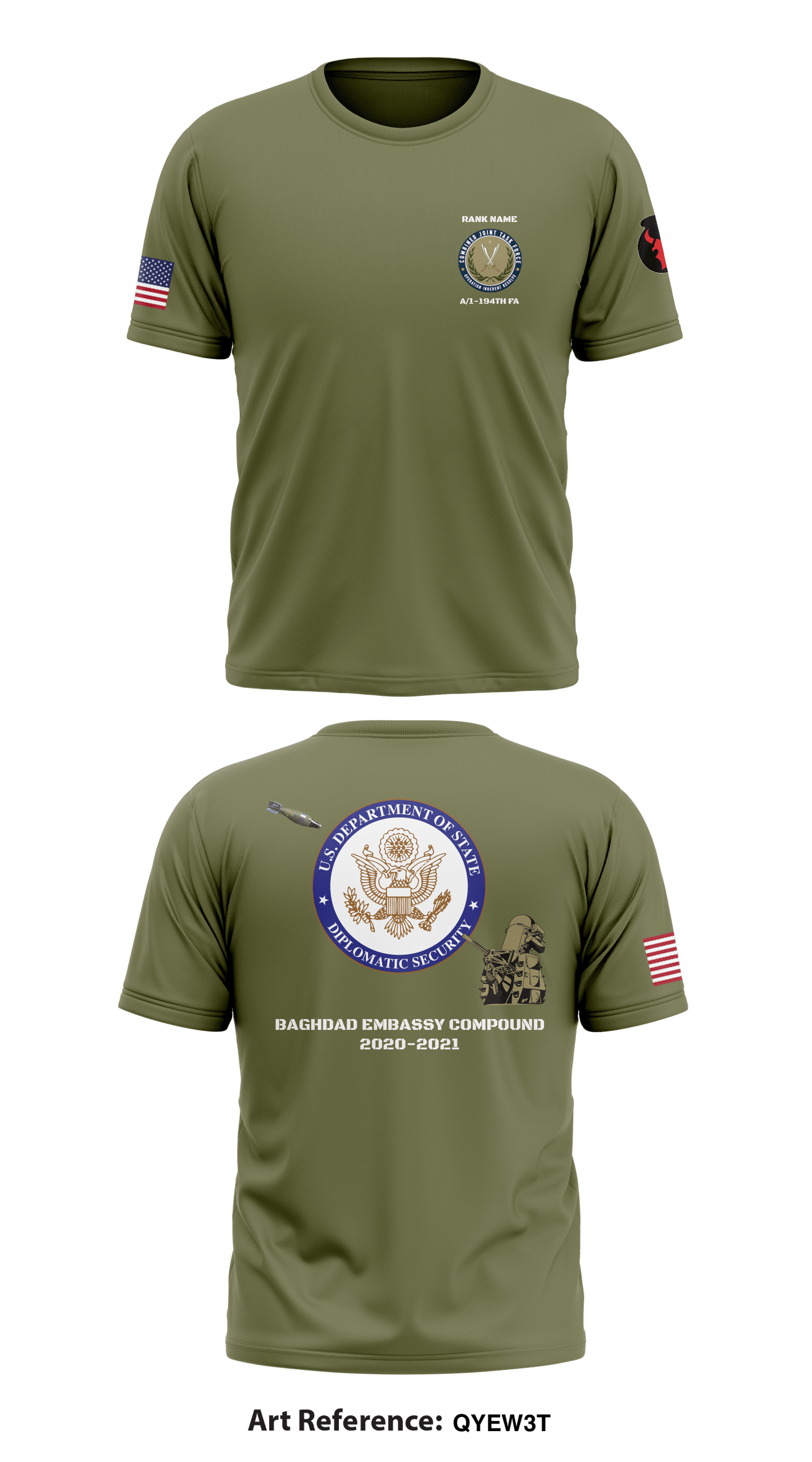 Alpha Battery 1-194th FA Store 1 Core Men's SS Performance Tee - qyew3t