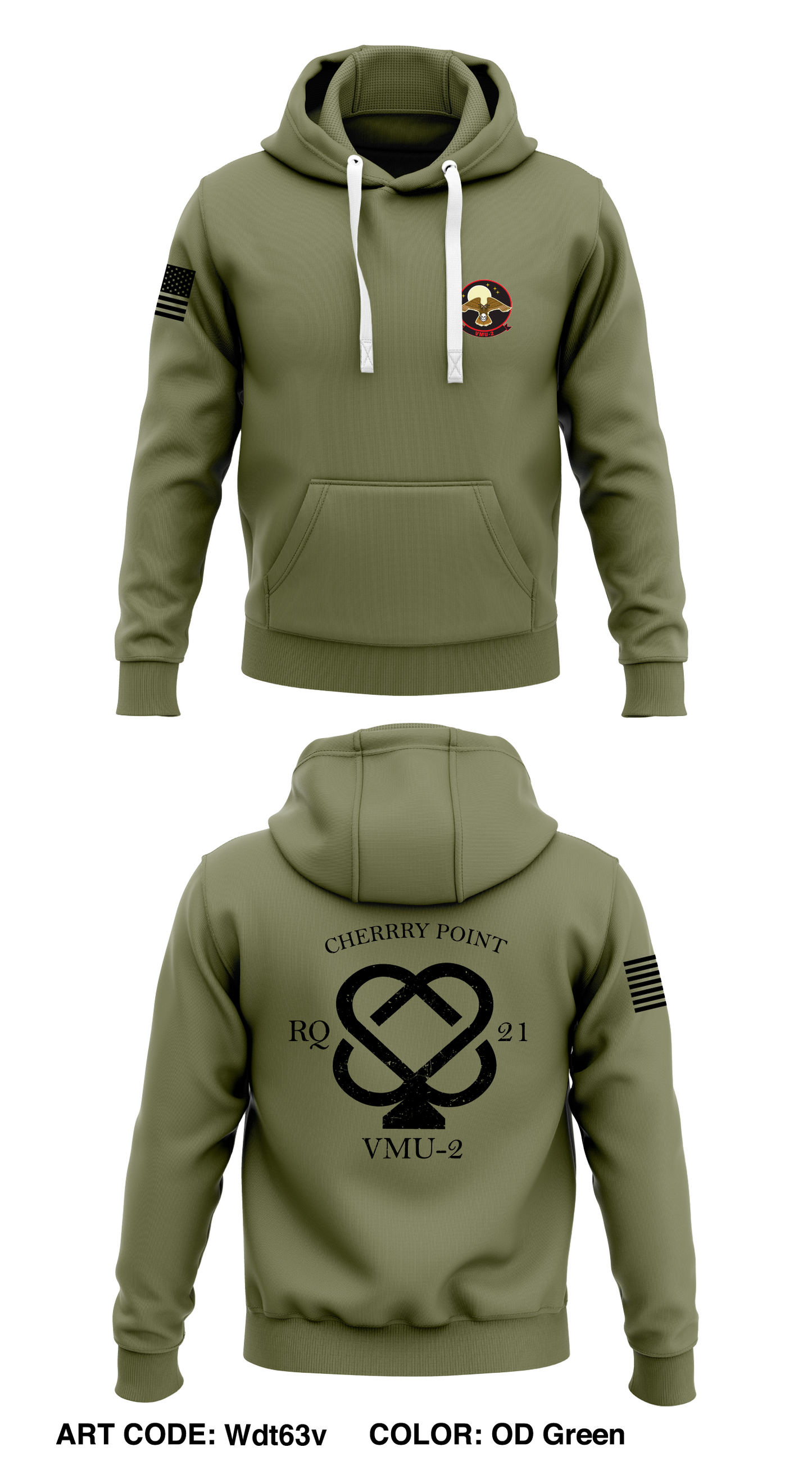 VMU-2 Store 1 Core Men's Hooded Performance Sweatshirt - Wdt63v
